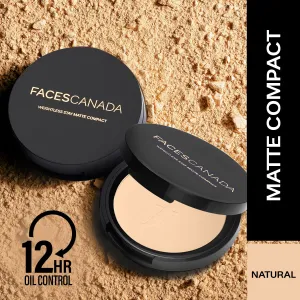 FACES CANADA Weightless Stay Matte Finish Compact Powder - Natural, 9g | Oil Control | Evens Out Complexion | Blends Effortlessly | Pressed Powder For All Skin Types