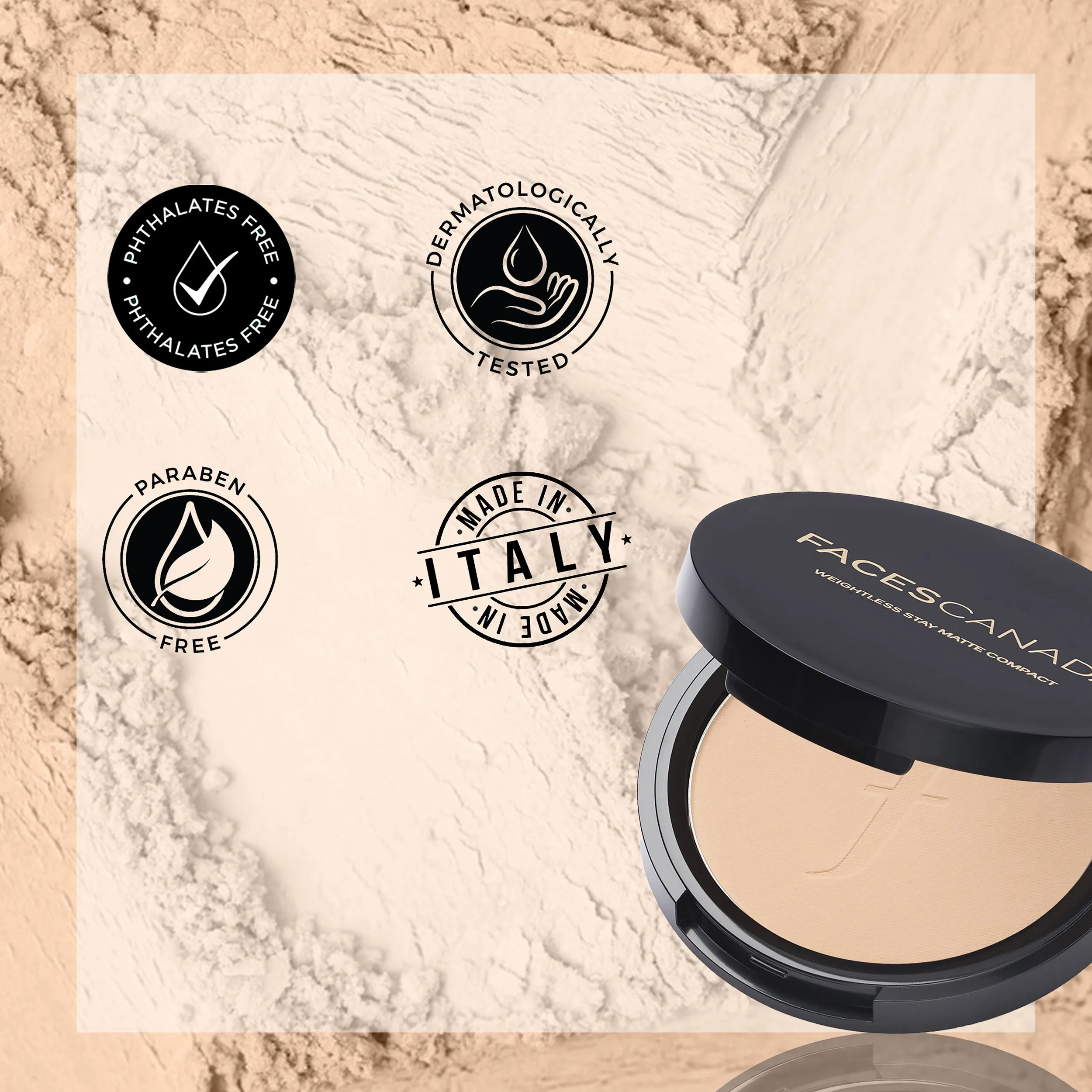 FACES CANADA Weightless Stay Matte Finish Compact Powder - Natural, 9g | Oil Control | Evens Out Complexion | Blends Effortlessly | Pressed Powder For All Skin Types
