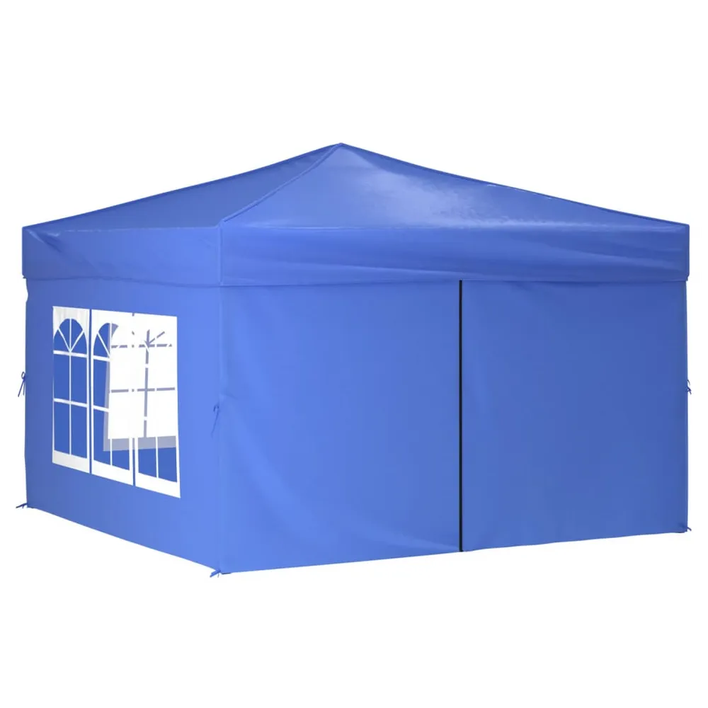 Folding Party Tent with Sidewalls Blue 3x3 m