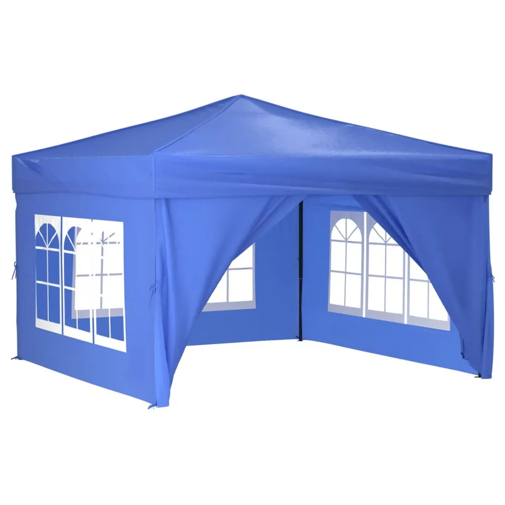 Folding Party Tent with Sidewalls Blue 3x3 m
