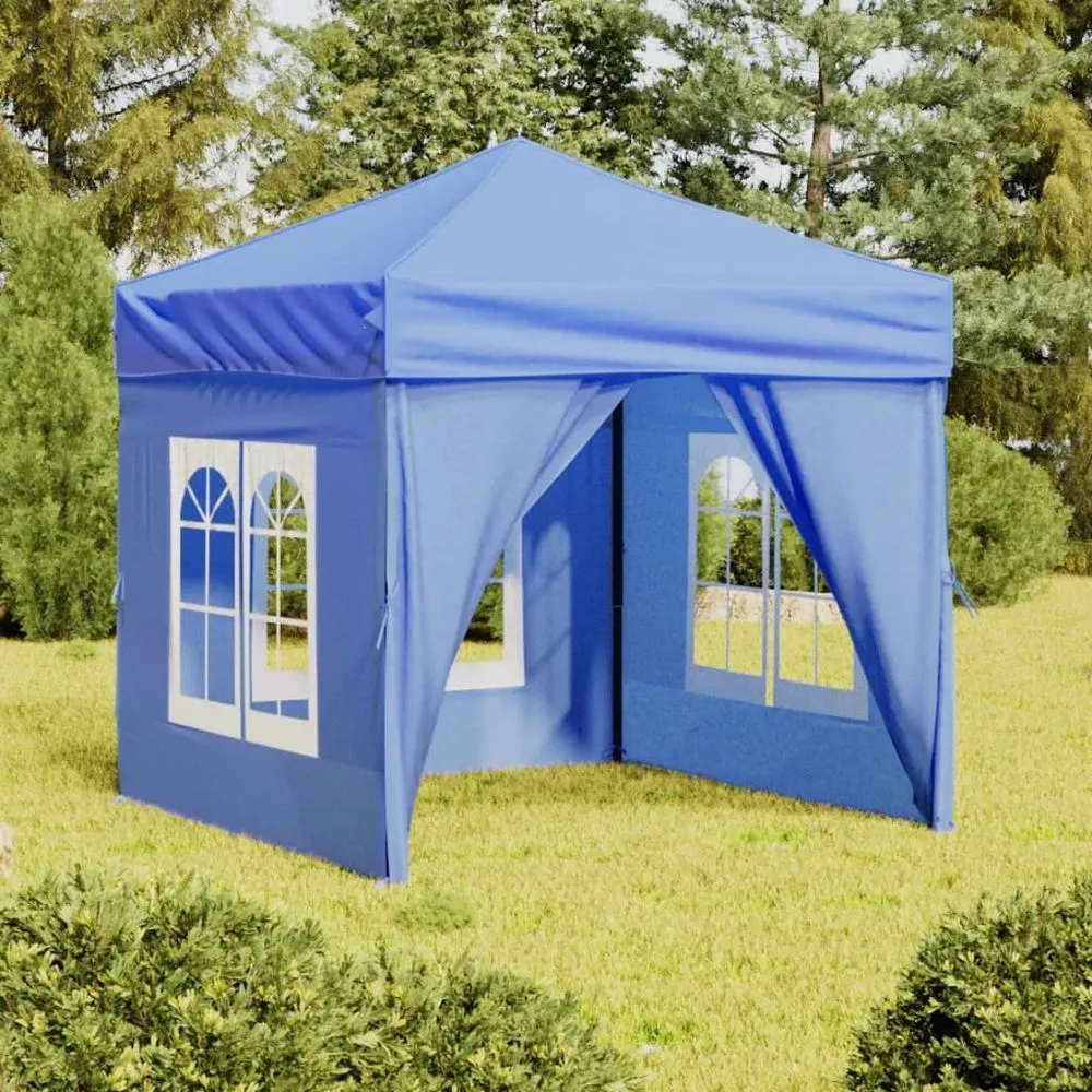 Folding Party Tent with Sidewalls Blue 3x3 m
