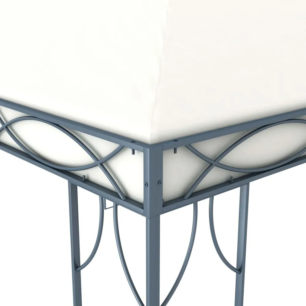 Gazebo Tent with LED String Lights Cream & Anthracite