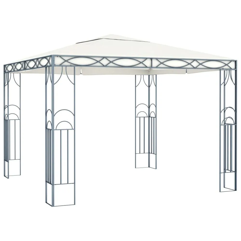 Gazebo Tent with LED String Lights Cream & Anthracite