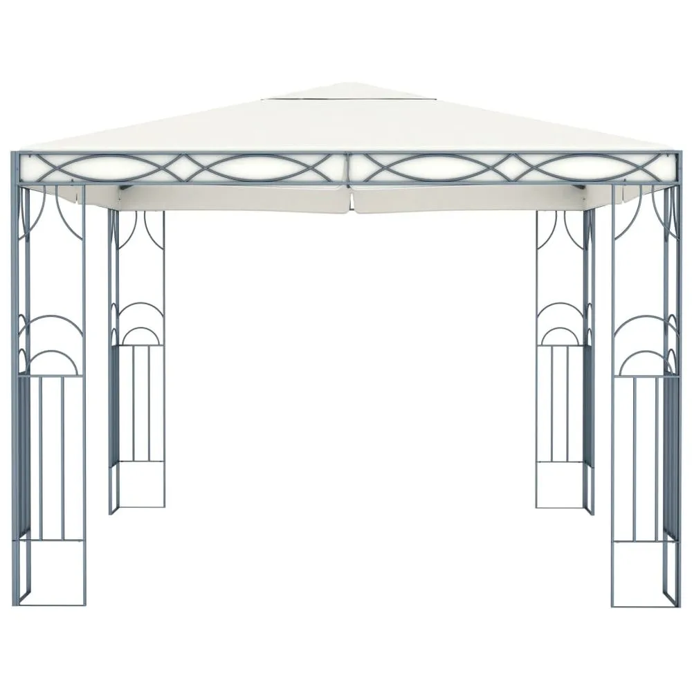 Gazebo Tent with LED String Lights Cream & Anthracite