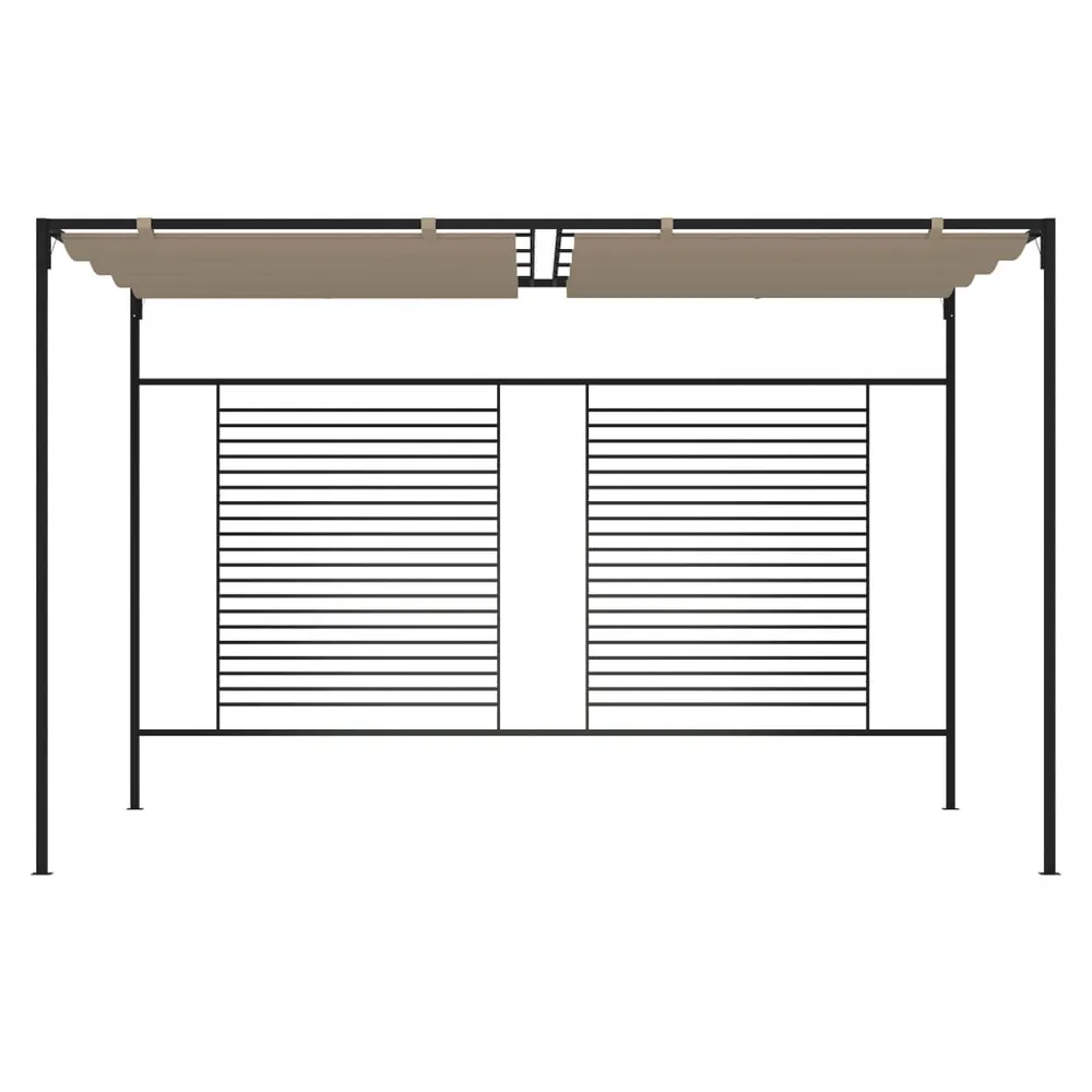 Gazebo with Retractable Roof 3x4x2.3 m Taupe 180 g/m�