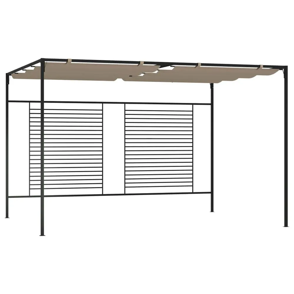 Gazebo with Retractable Roof 3x4x2.3 m Taupe 180 g/m�