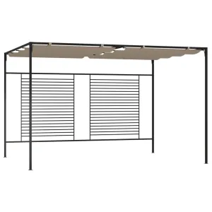 Gazebo with Retractable Roof 3x4x2.3 m Taupe 180 g/m�