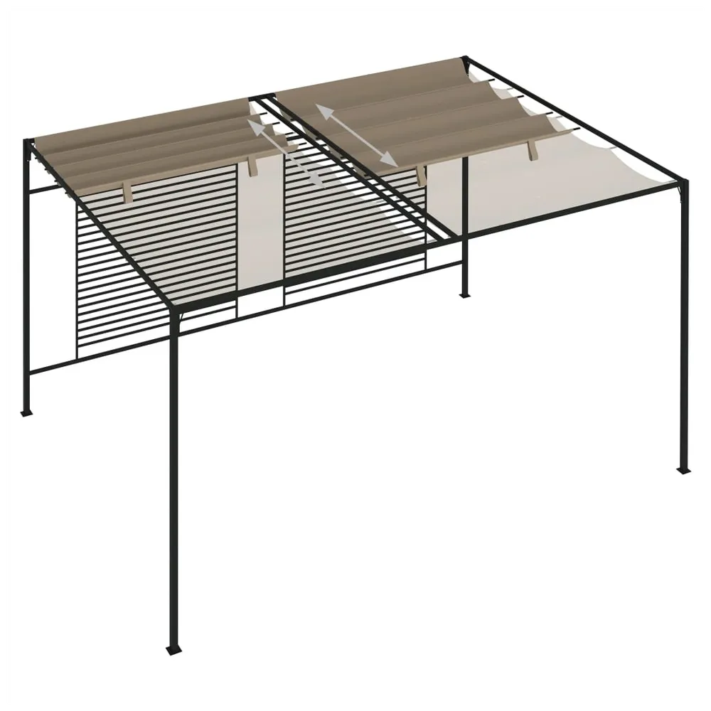 Gazebo with Retractable Roof 3x4x2.3 m Taupe 180 g/m�