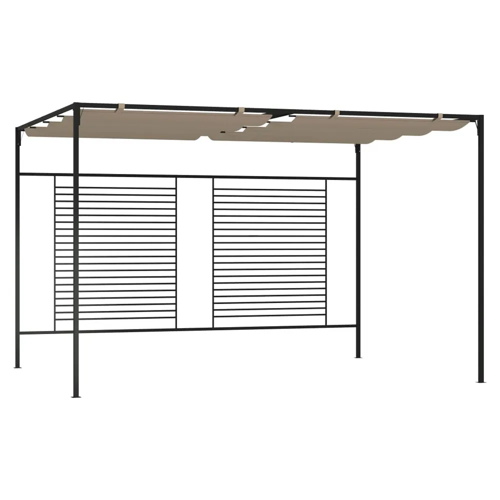 Gazebo with Retractable Roof 3x4x2.3 m Taupe 180 g/m�