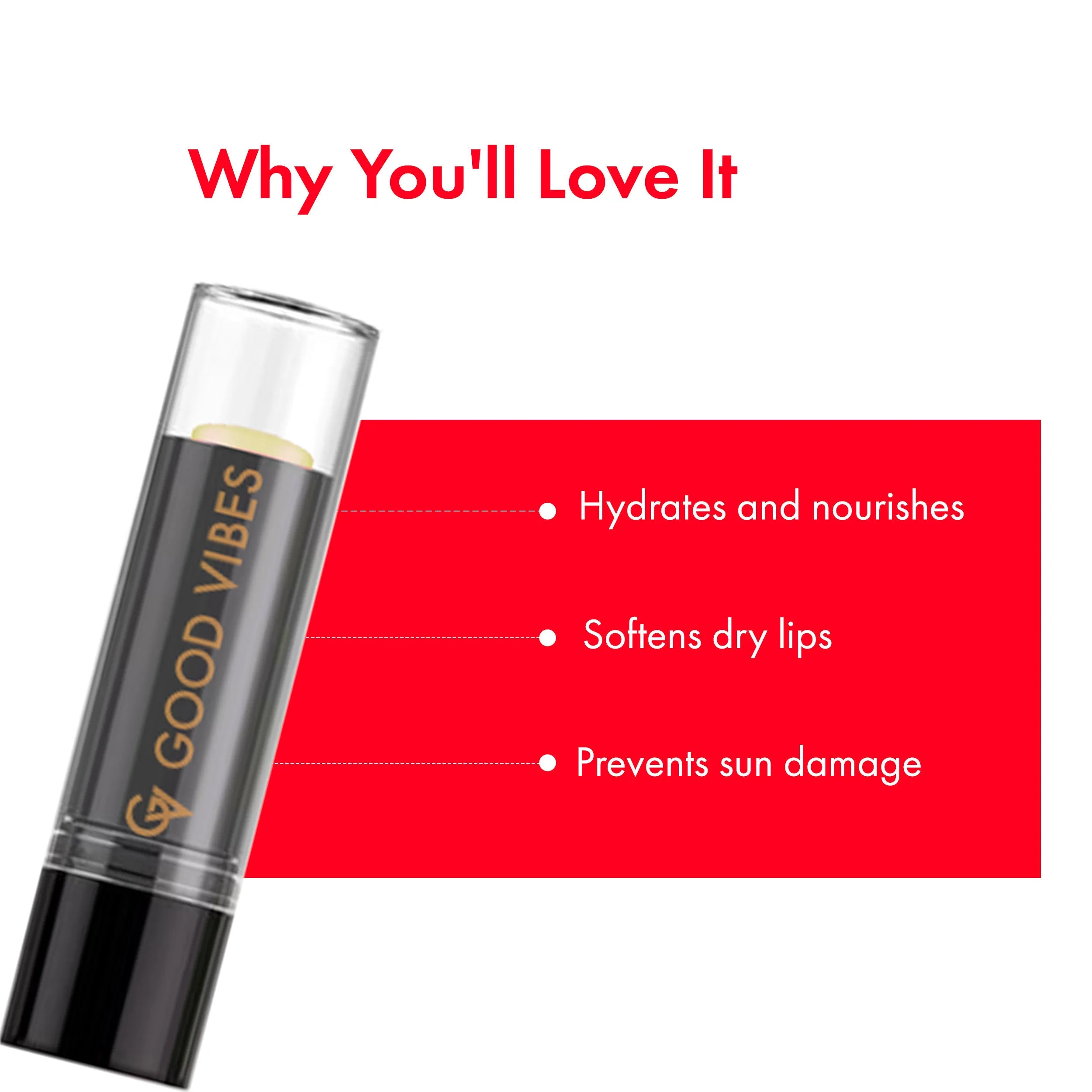 Good Vibes Berry Nourishing Lip Balm SPF 15 | Smooths, Shine | Vegan, No Parabens, No Sulphates, No Mineral Oil, No Animal Testing, No Silicones (4.2 g)