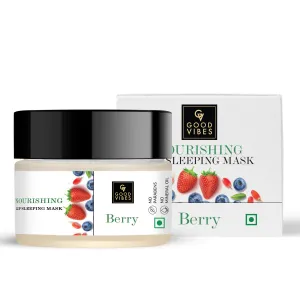 Good Vibes Berry Nourishing Lip Sleeping Mask | With Almond Oil | Moisturizing, Softening | Vegan, No Parabens , No Sulphates, No Mineral Oil, No Silicones, No Animal Testing (12 g)