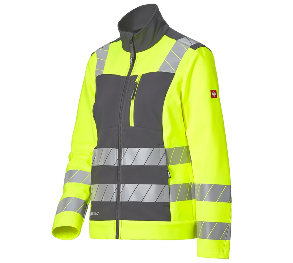 High-vis softshell jacket e.s.motion 24/7, ladies'