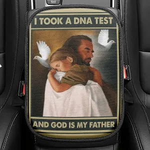 I Took A Dna Test And God Is My Father Seat Box Cover, Jesus Hugs The Little Girl Car Center Console Cover, Religious Car Interior Accessories