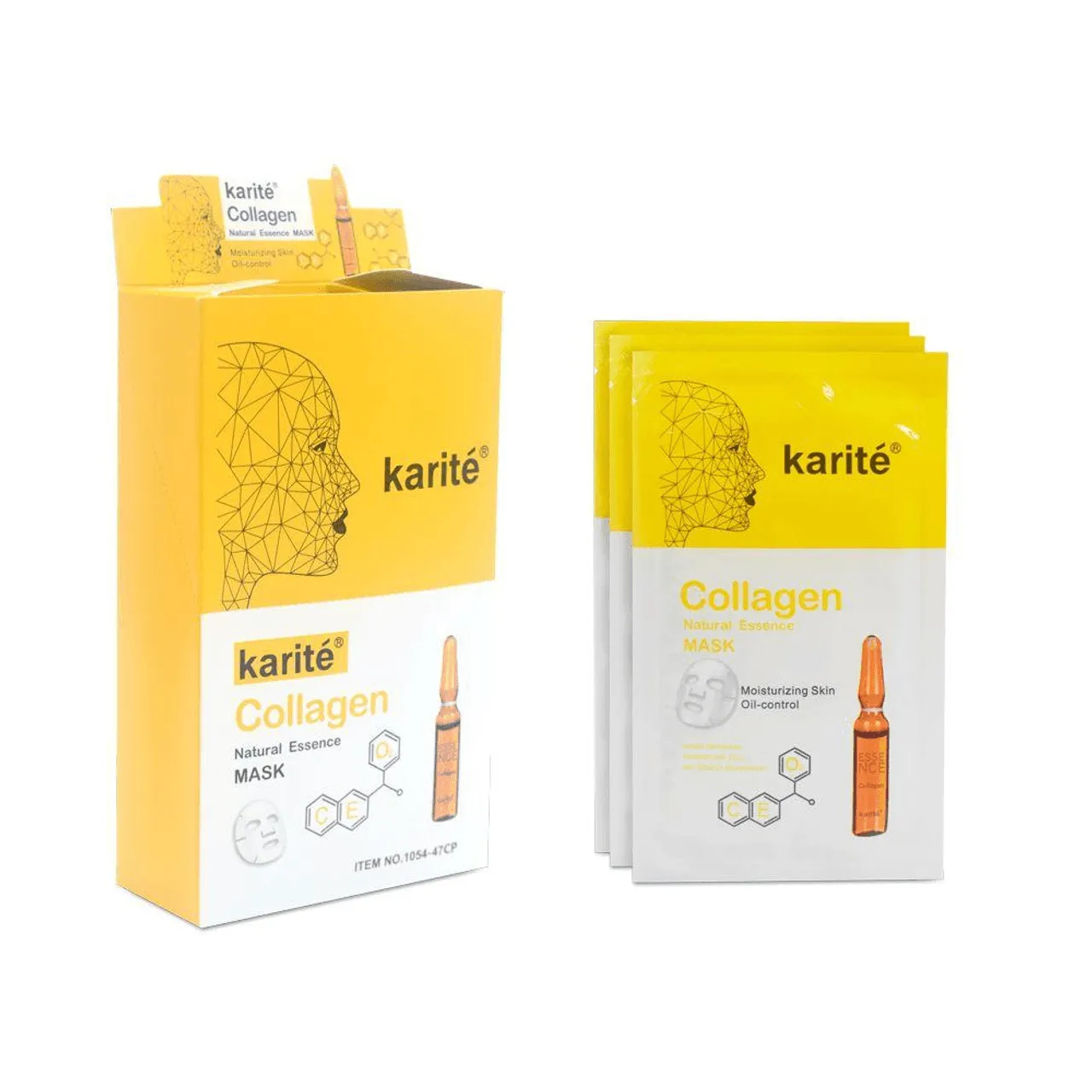Karite Collagen Natural Essence Facial Mask - 3pcs