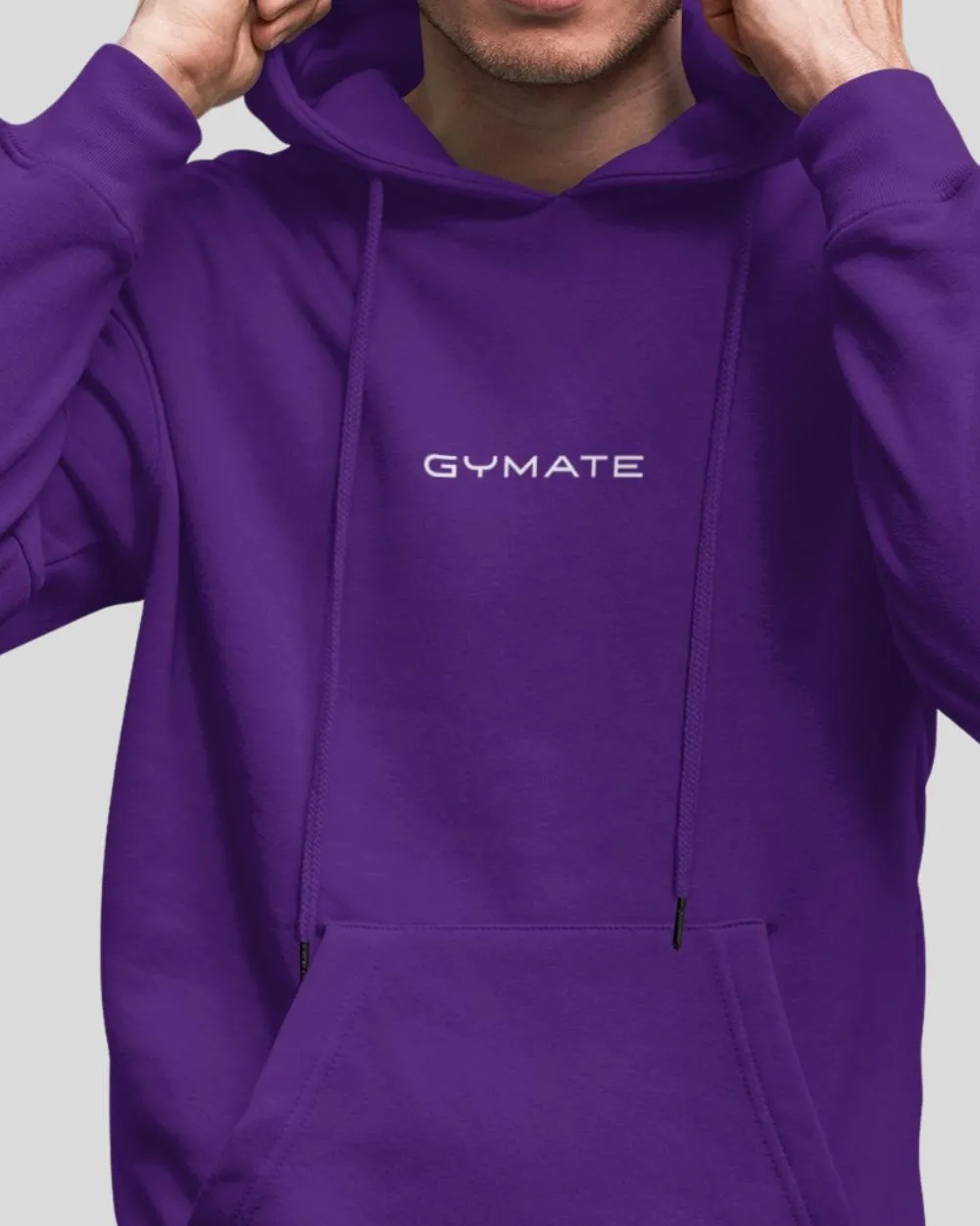 Mens Purple Hoodies Designer Gymate Original small logo [ctr]