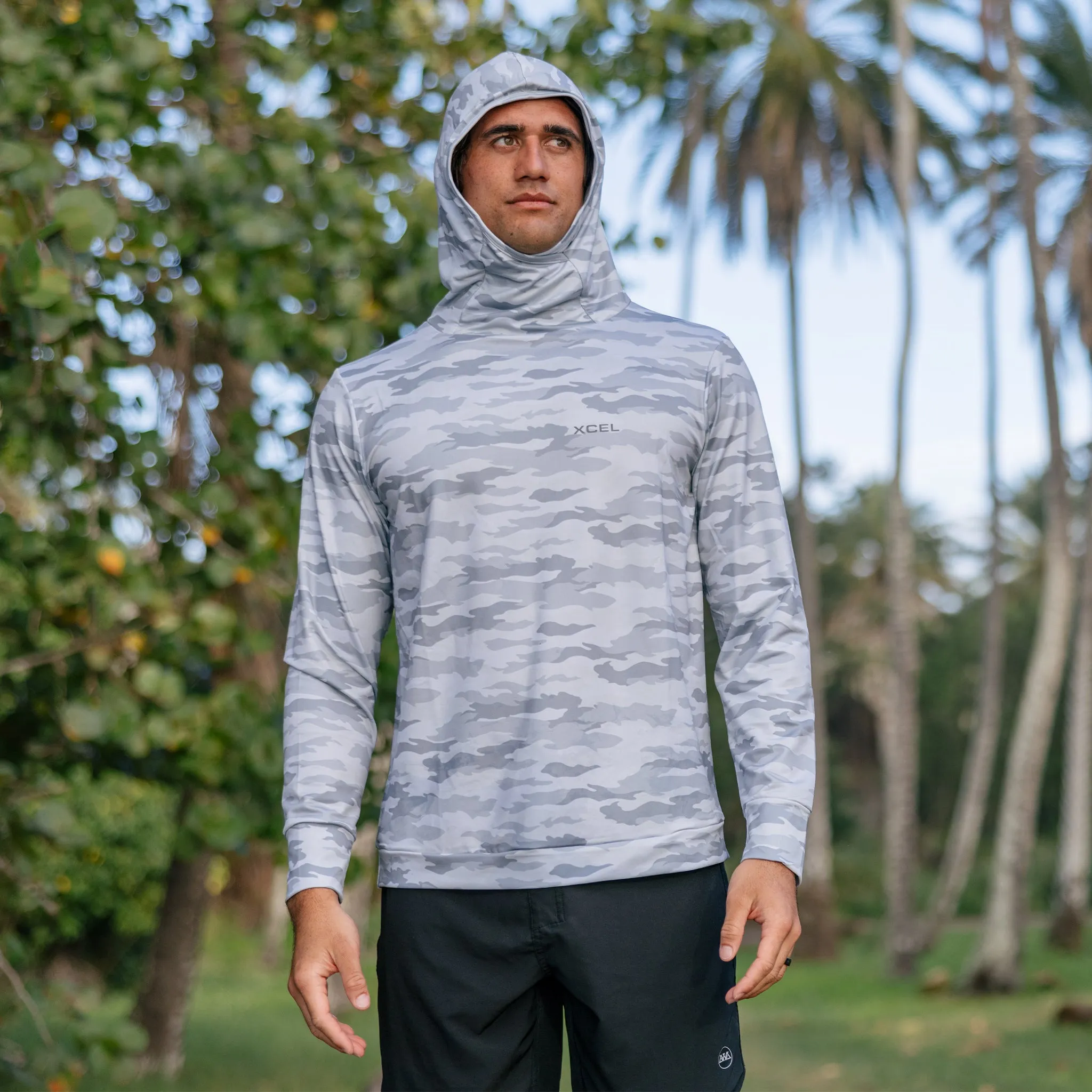Men's ThreadX Hooded Pullover Long Sleeve Fishing Shirt W/Iceskin Facecover