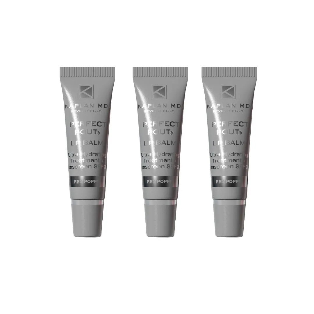 Mini Trio of Red Poppy Lip Balms