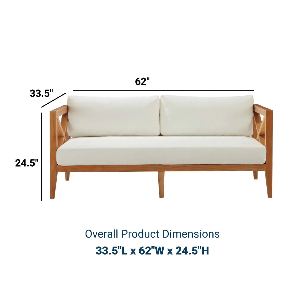 Northlake Outdoor Patio Premium Grade A Teak Wood Sofa