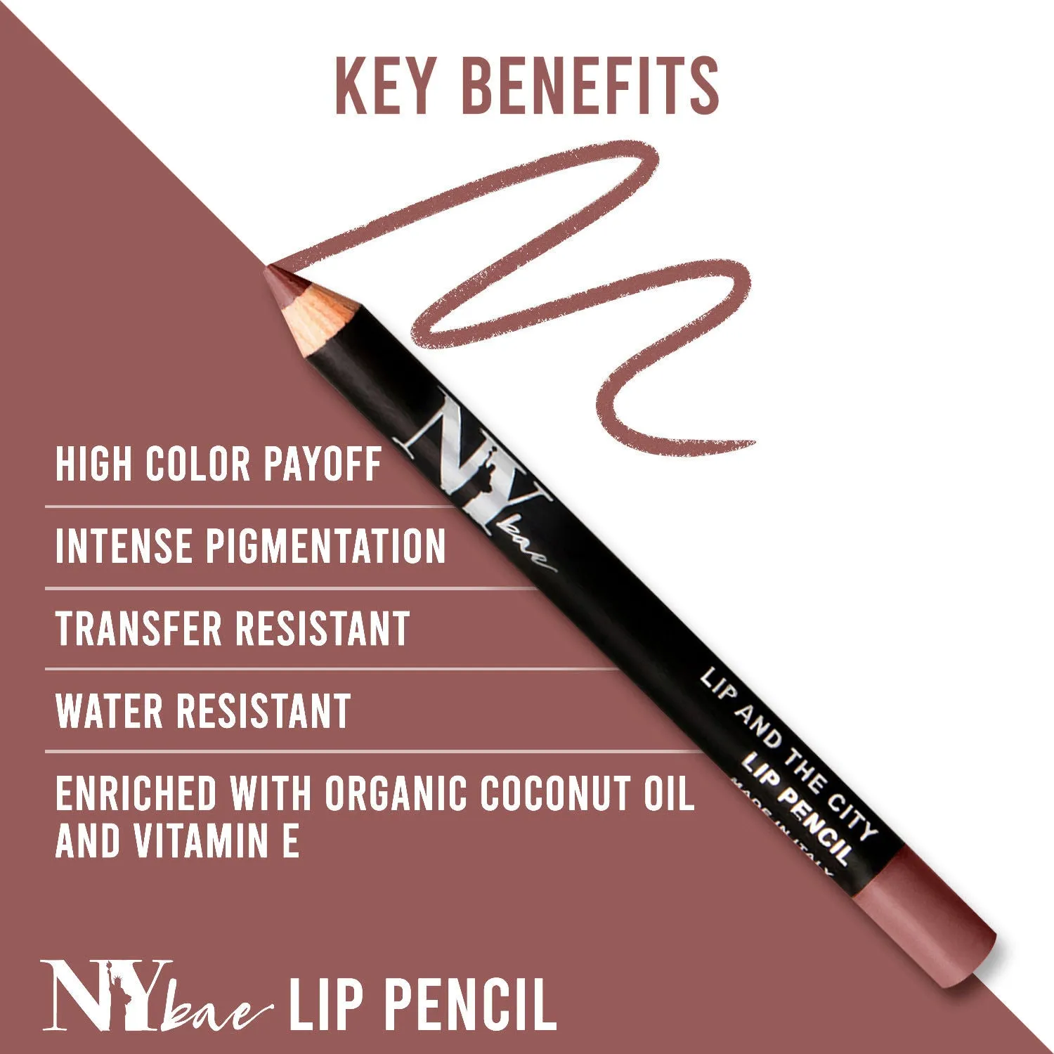 NY Bae Lip And The City Lip Pencil - Taupe Nude Times Square 6 (0.8 g) | Mauve | Creamy Matte Finish | Enriched with Vitamin E & Coconut Oil | Rich Colour Payoff | Long lasting | Transfer Resistant | Vegan | Cruelty & Paraben Free
