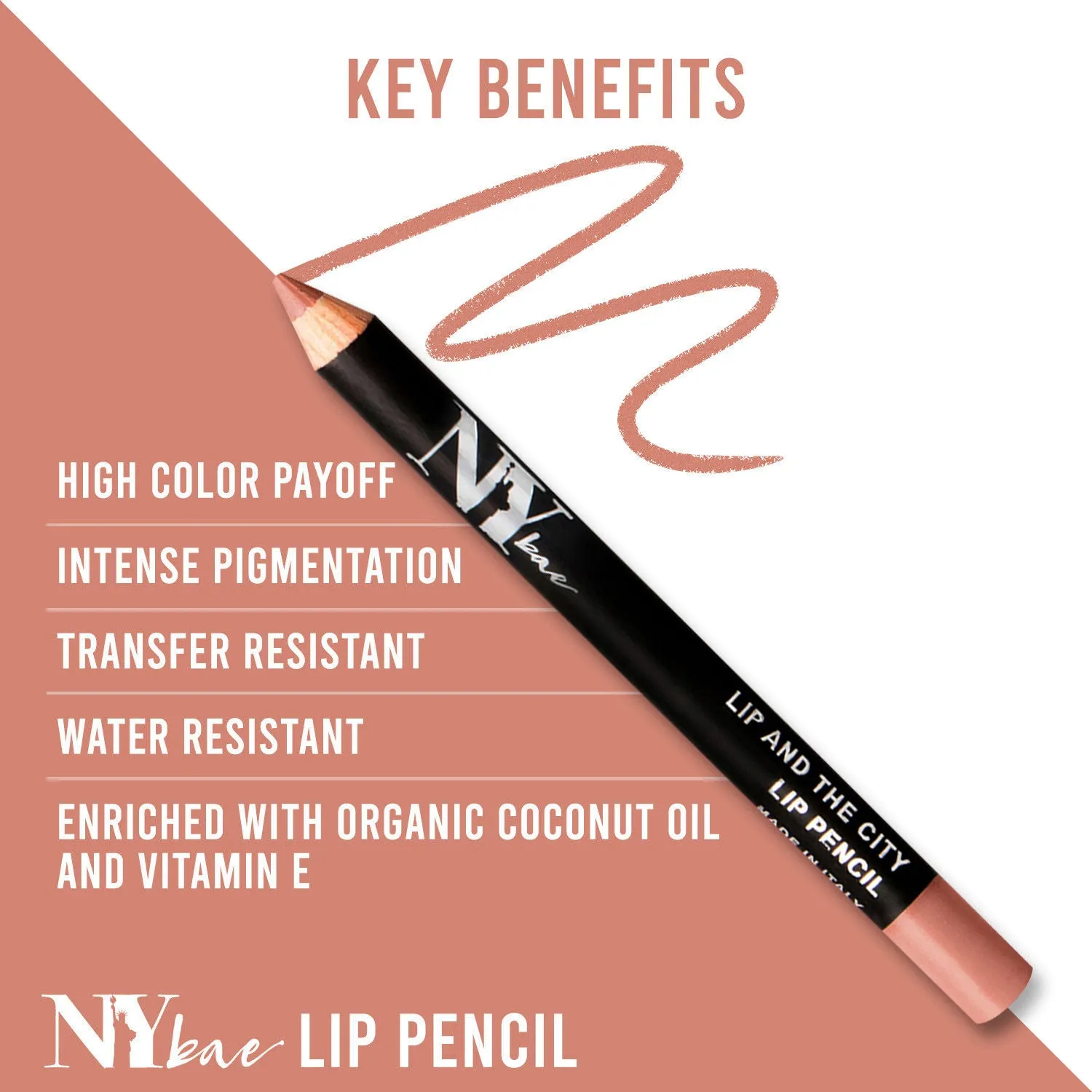 NY Bae Lip And The City Lip Pencil - Terra Cotta Liberty Lady 13 (0.8 g) | Brown | Creamy Matte Finish | Enriched with Vitamin E & Coconut Oil | Rich Colour Payoff | Long lasting | Transfer Resistant | Vegan | Cruelty & Paraben Free