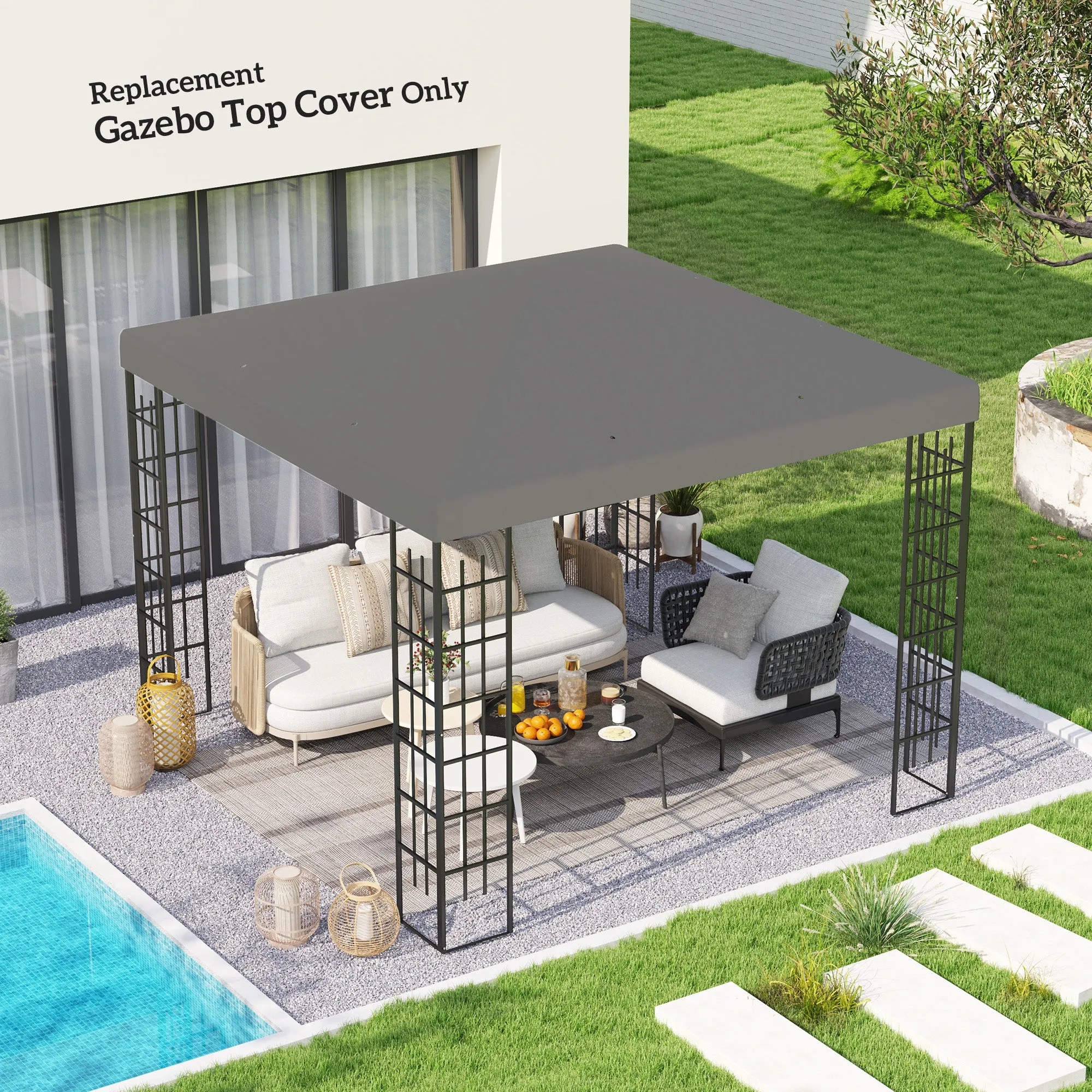 Outsunny 3 x 3(m) Gazebo Canopy Replacement Cover, UPF30 