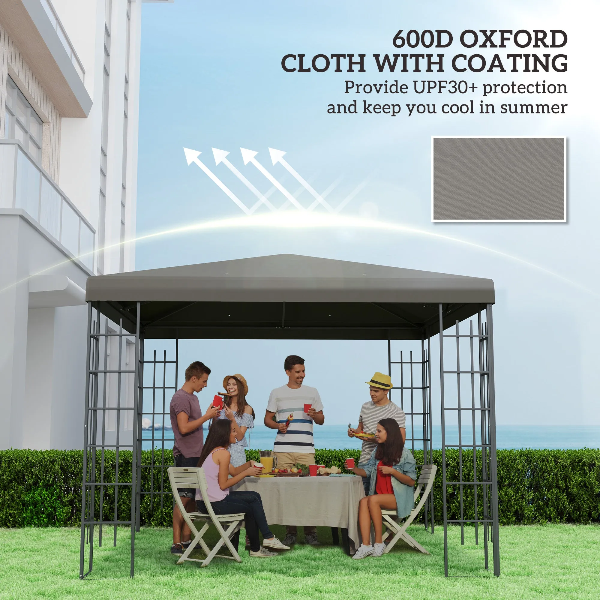 Outsunny 3 x 3(m) Gazebo Canopy Replacement Cover, UPF30 