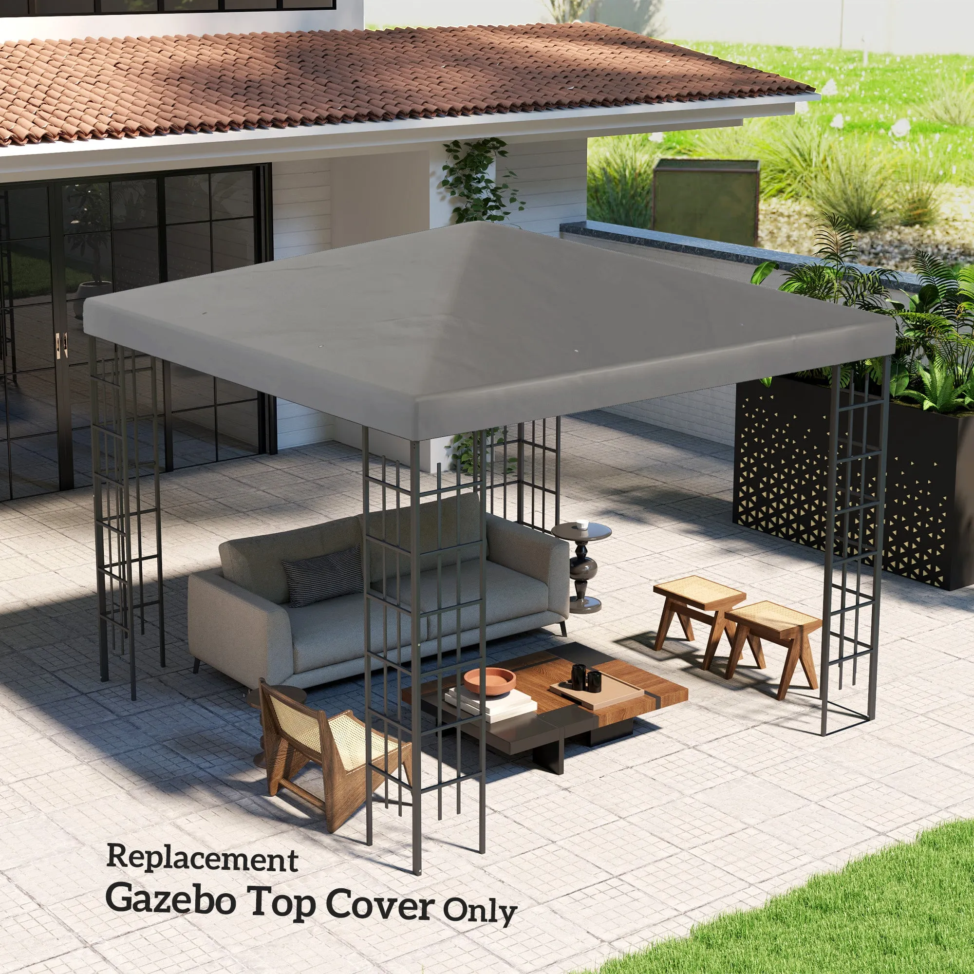 Outsunny 3 x 3(m) Gazebo Canopy Replacement Cover, UPF30 