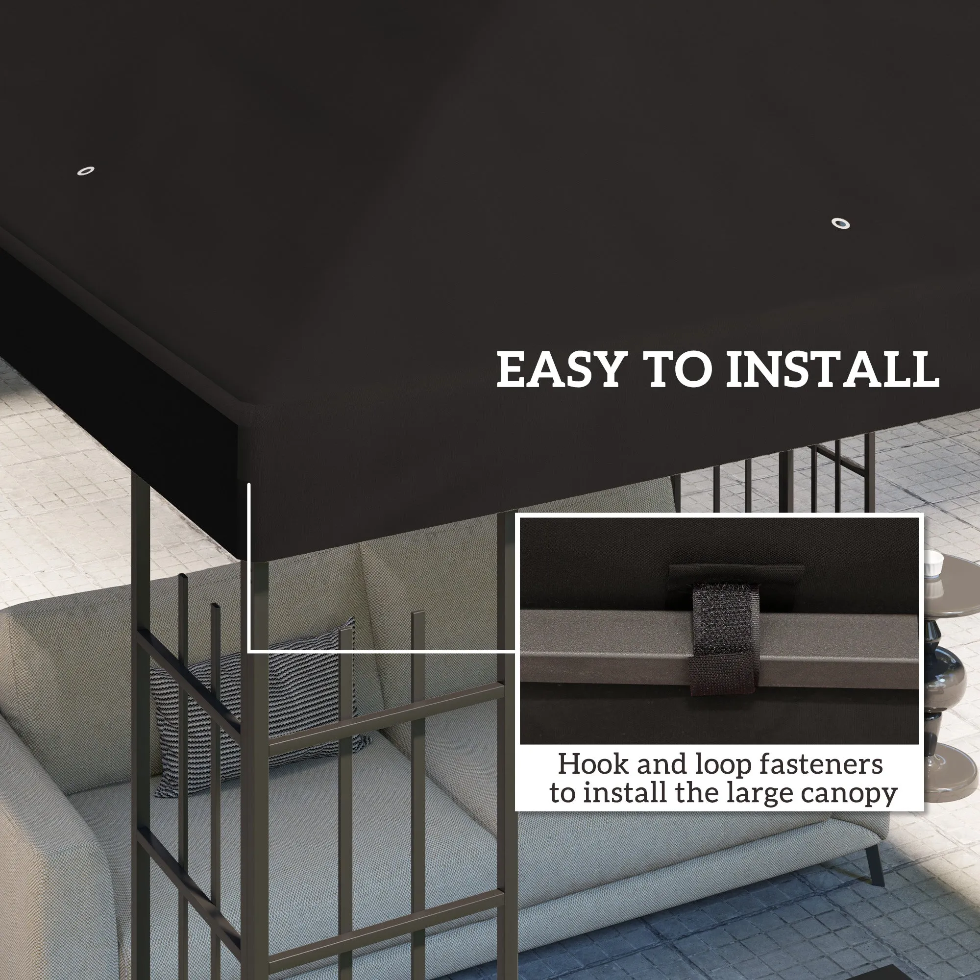 Outsunny 3 x 3(m) Gazebo Canopy Replacement Cover, UPF30 