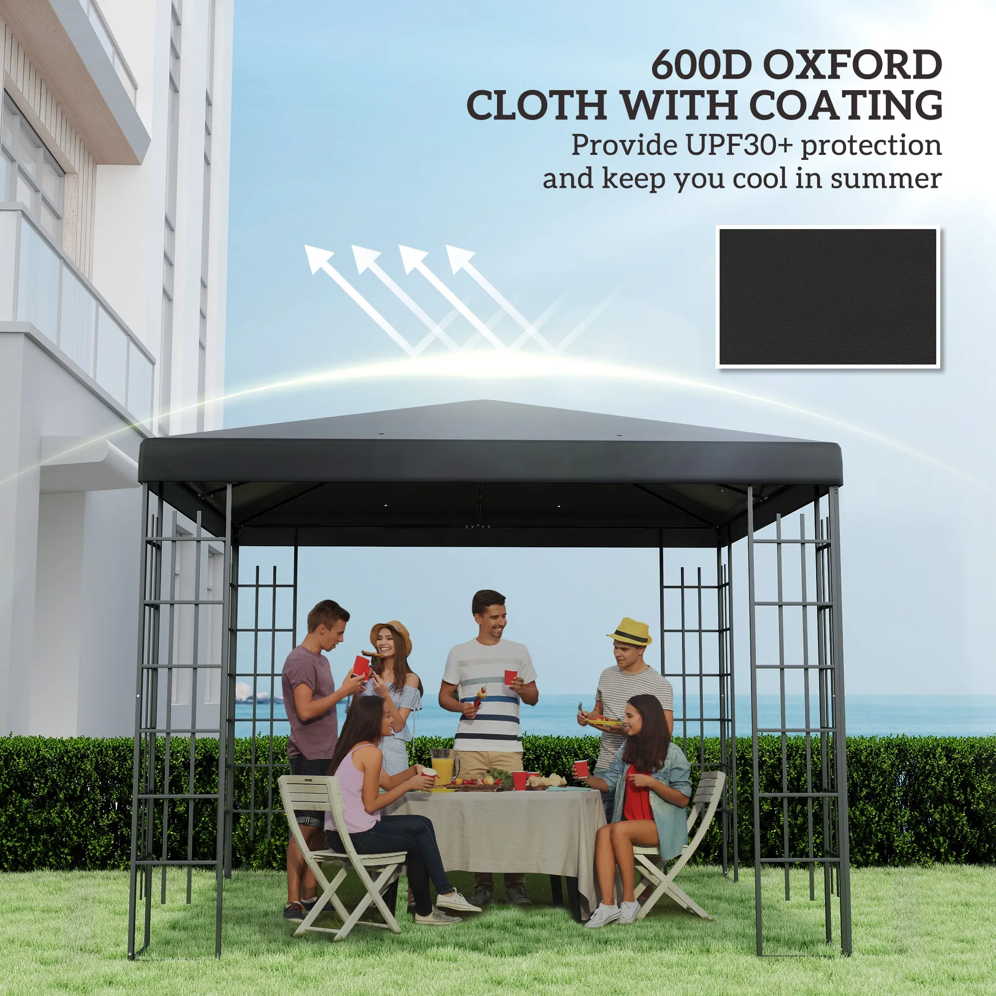 Outsunny 3 x 3(m) Gazebo Canopy Replacement Cover, UPF30 