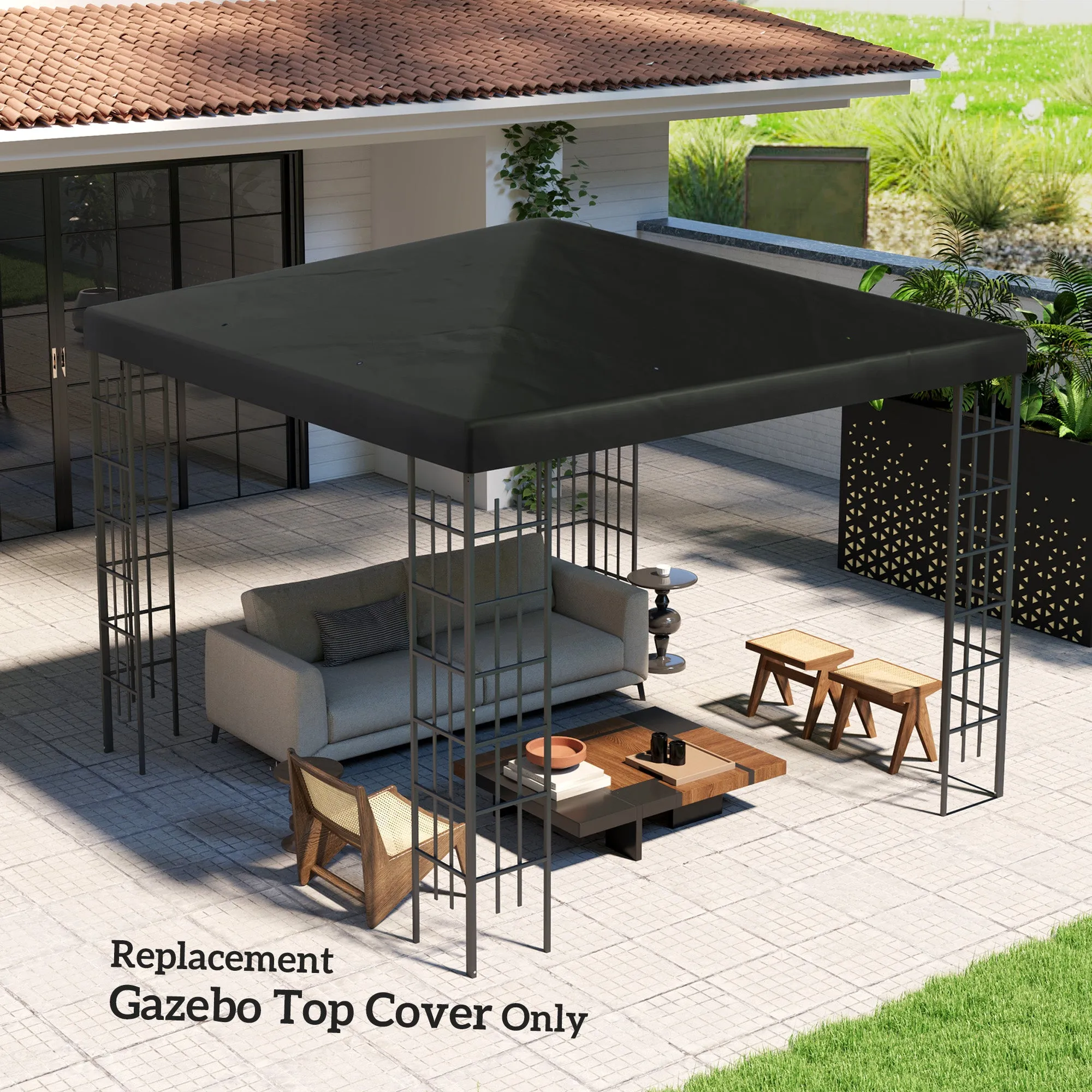 Outsunny 3 x 3(m) Gazebo Canopy Replacement Cover, UPF30 
