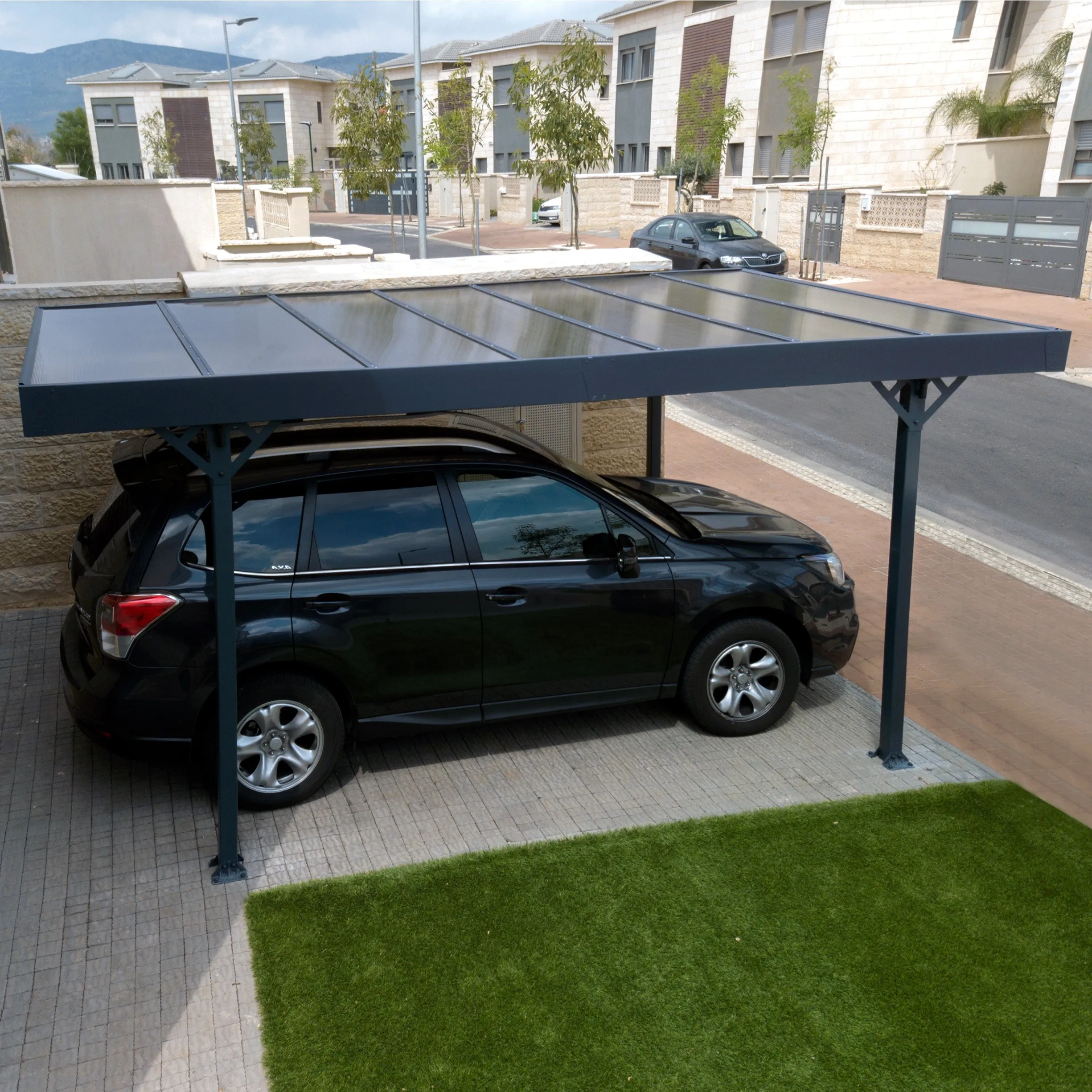 Palram - Canopia | Palma 5000 Carport/Patio Cover - Gray/Gray - 16X10x7 ft