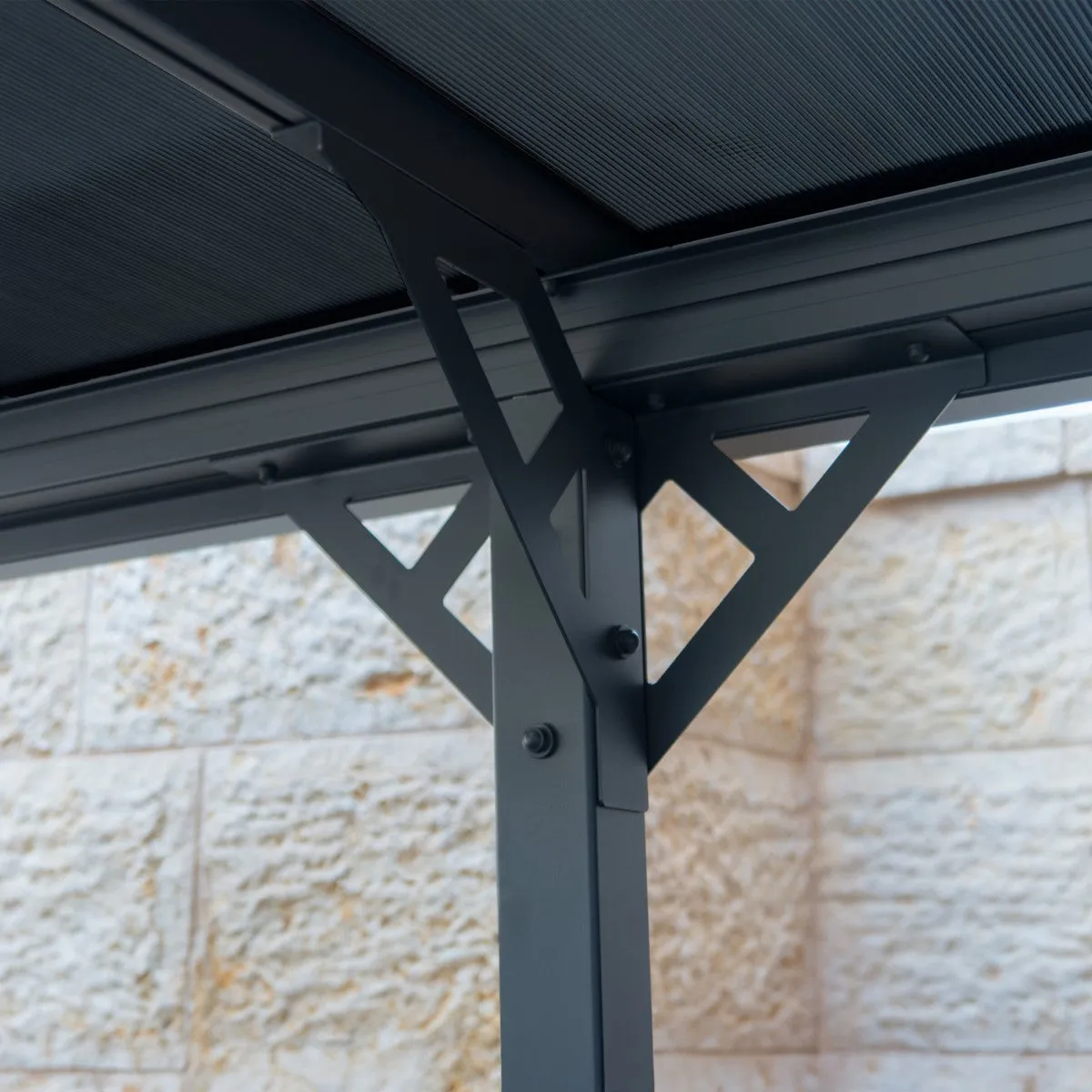 Palram - Canopia | Palma 5000 Carport/Patio Cover - Gray/Gray - 16X10x7 ft