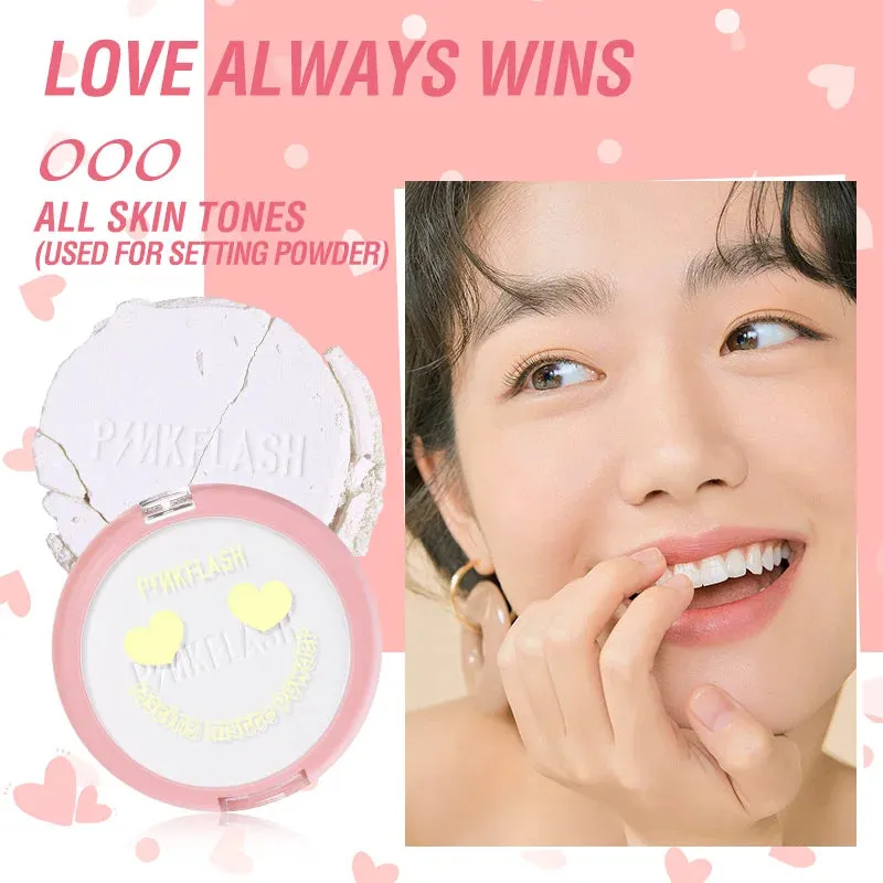 PINKFLASH Matte Pressed Powder Palette Long-lasting Oil Control Moisturizing Setting Powder Cosmetics