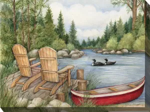 RED CANOE by West of the Wind | Waterproof Outdoor Wall Art