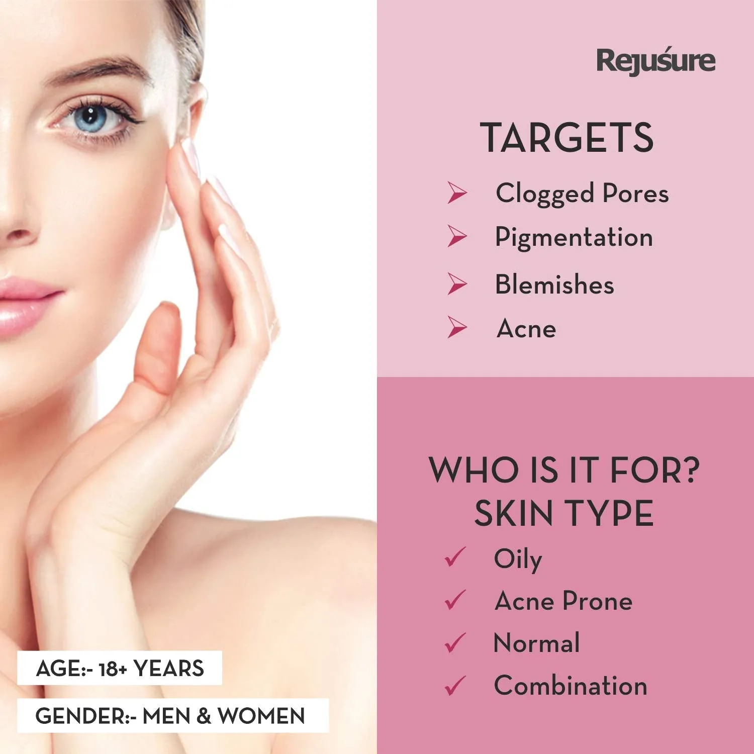 Rejusure PHA 2%   Niacinamide Alcohol Free Face Mist Toner For Mild Exfoliation & Pore Tightening Best for Oily & Normal Skin - 100ml (Pack of 5)