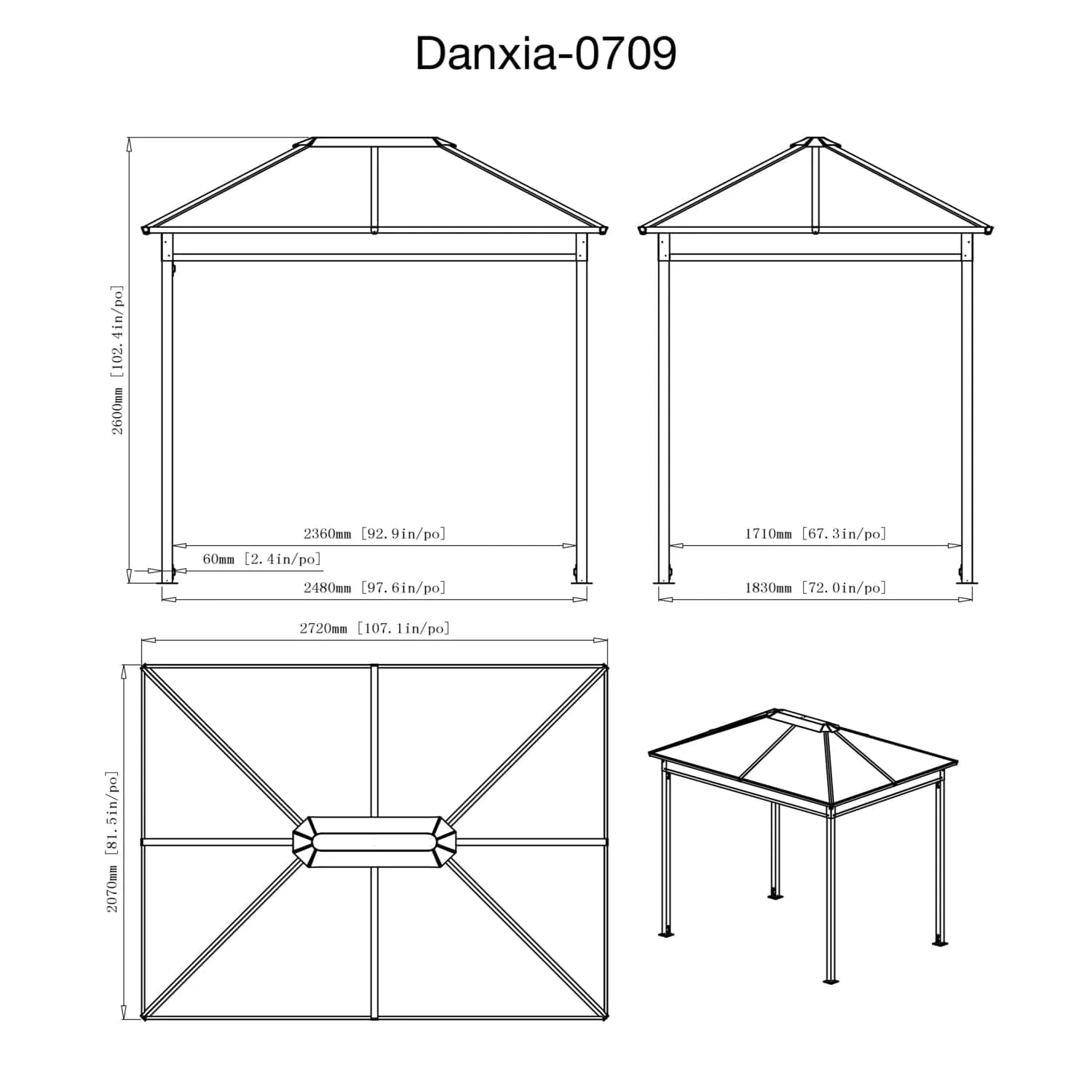 Sojag | Danxia Grey 7 ft. x 9 ft. Gazebo