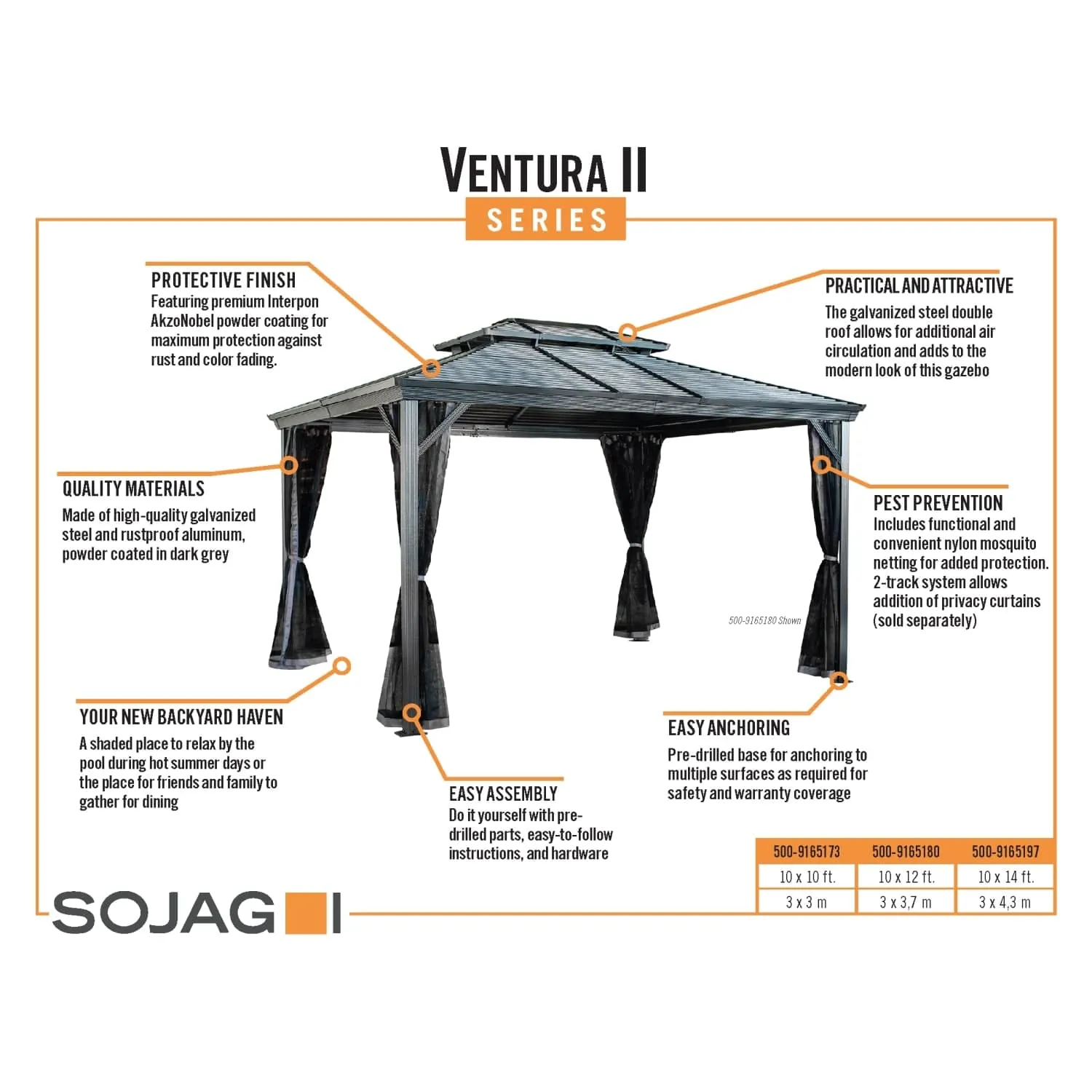 Sojag | Ventura II 10 ft. x 12 ft. Gazebo