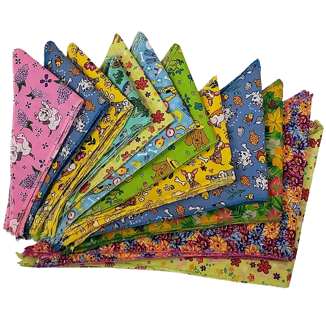 Spring & Summer Bandanas - 60 Assorted Sizes and Patterns by Bandanas Unlimited