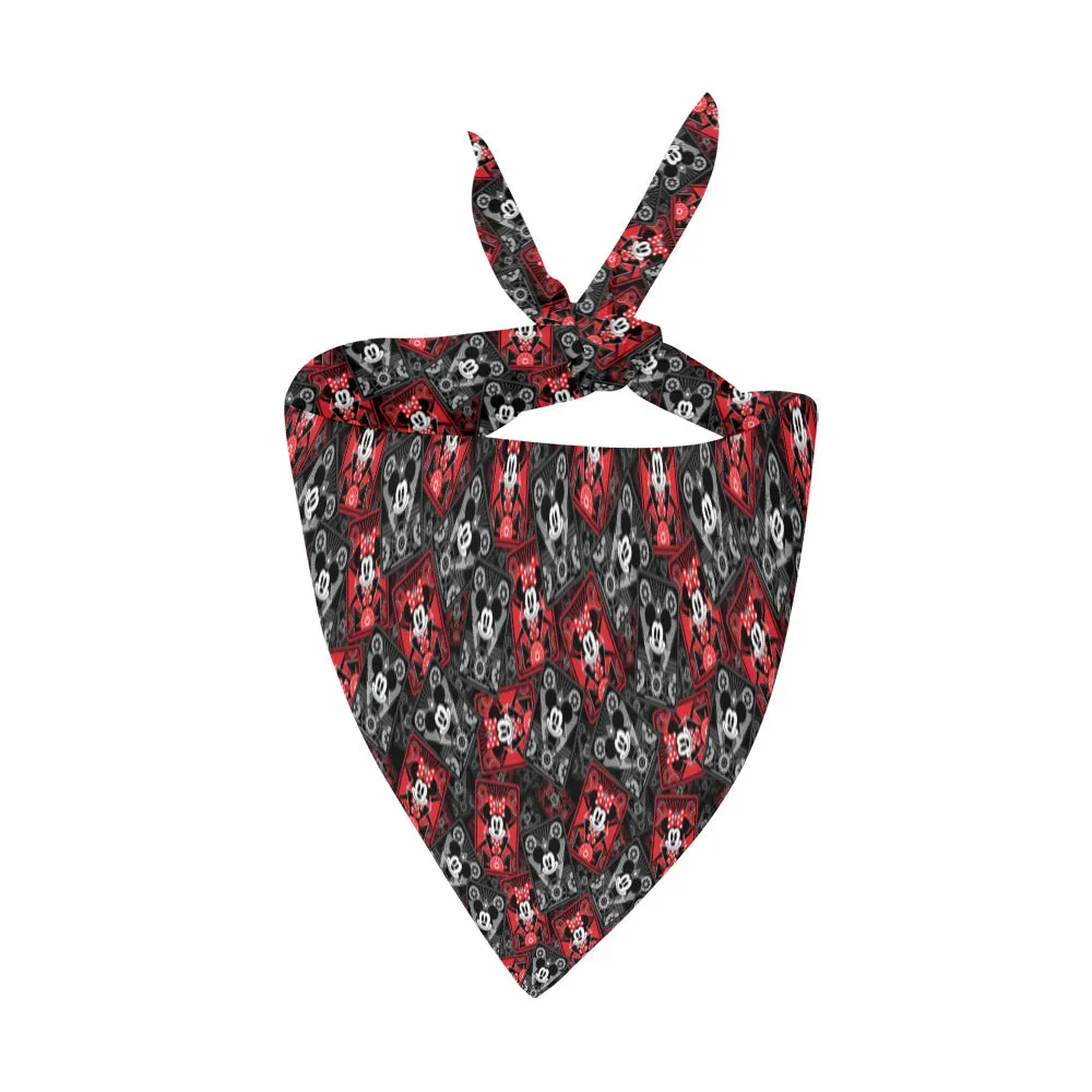 Steamboat Mickey And Minne Cards Pet Dog Bandana