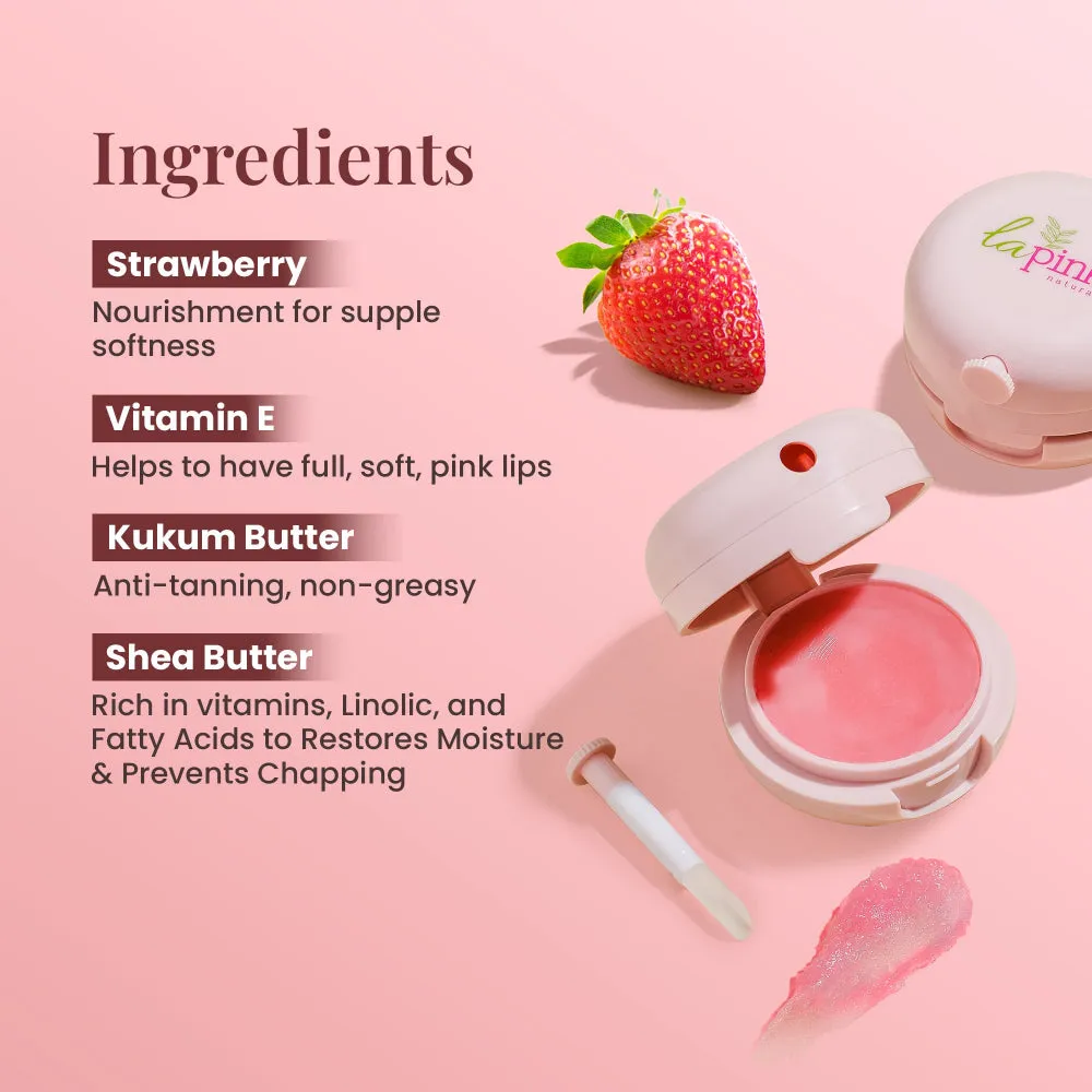 Strawberry Lip Care with White Haldi for Shiny & Natural Tint