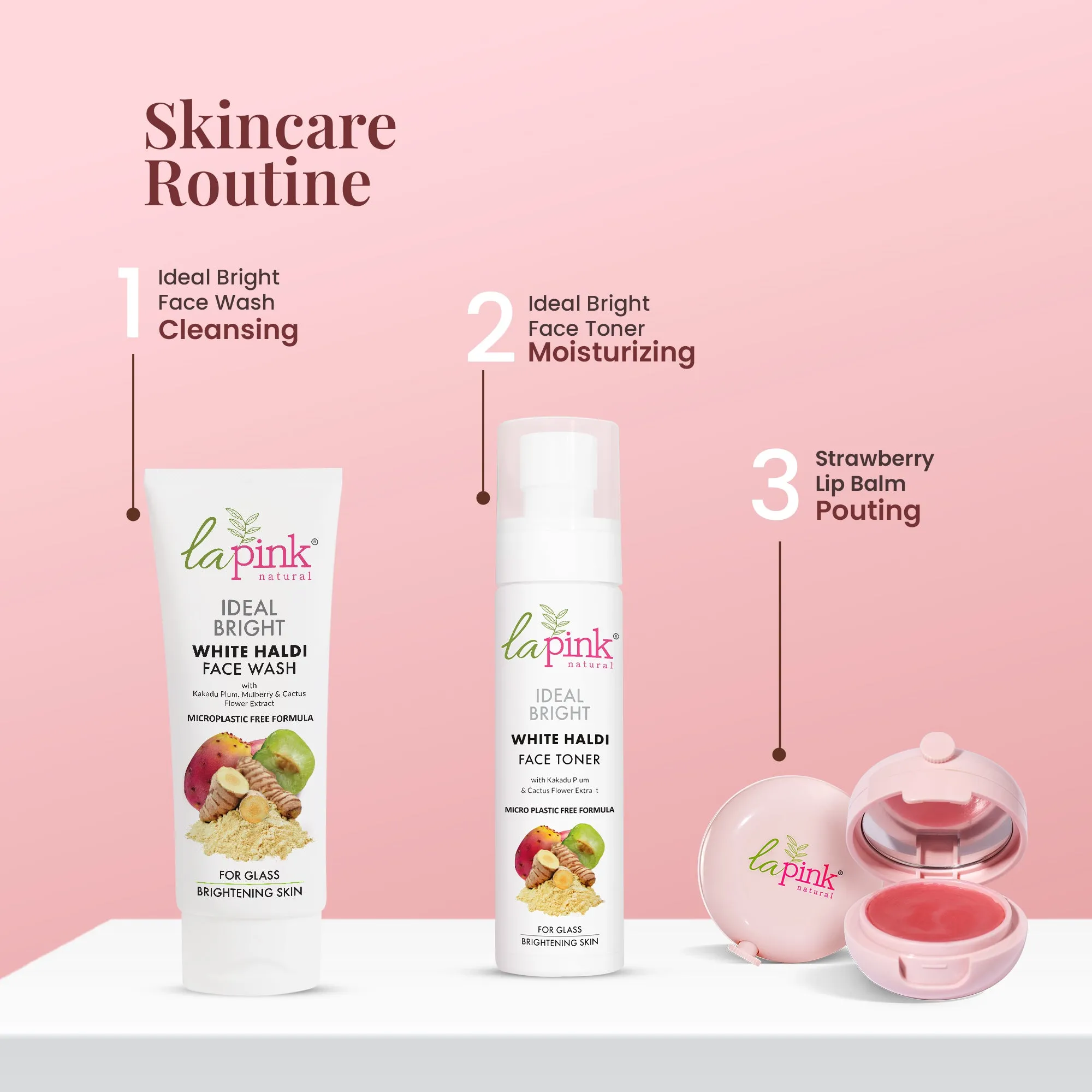 Strawberry Lip Care with White Haldi for Shiny & Natural Tint