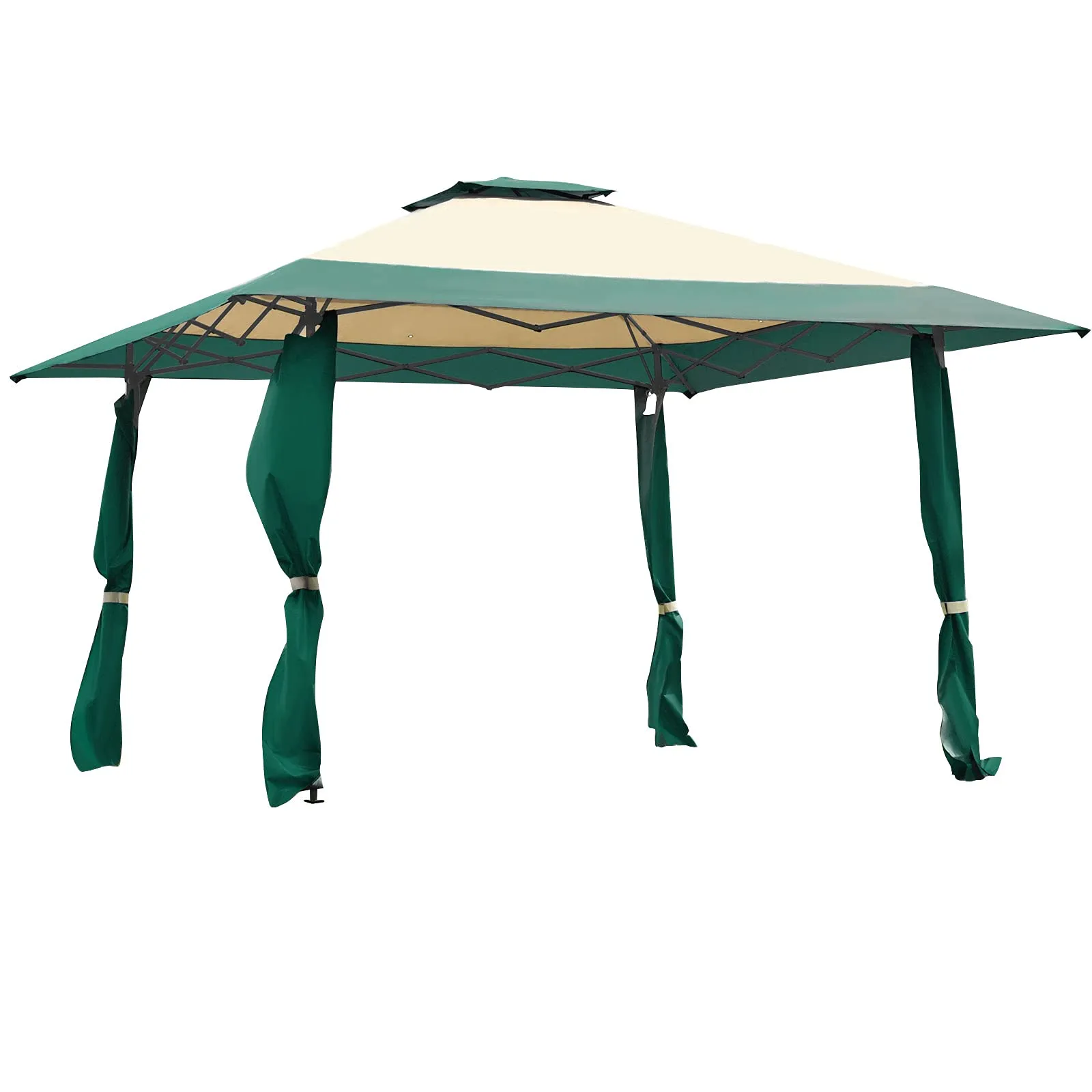 Tangkula 13 x13Ft Pop-Up Gazebo, Outdoor Canopy Shelter Tent w/ 2-Tier Roof