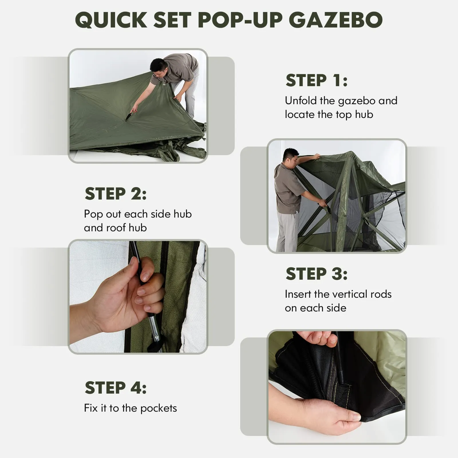 Tangkula 6.7 x 6.7 Ft Pop Up Gazebo with Netting, Portable Screen Tent with 4 Sided Mesh Walls