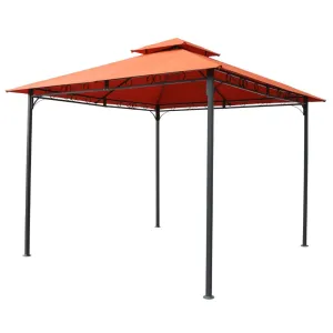 Terracotta 10-ft x 10-Ft All Weather Canopy with Outdoor Black Metal Frame