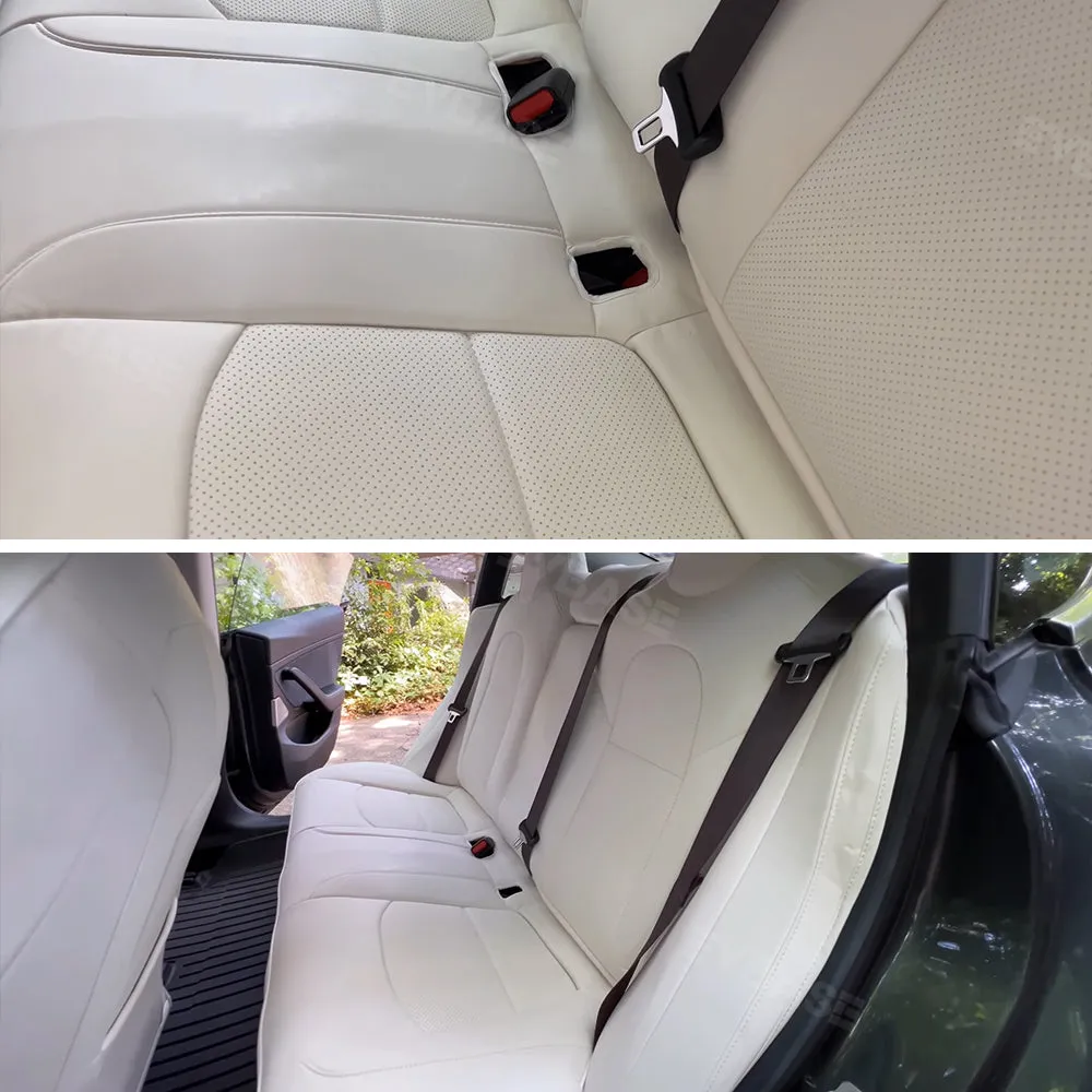 Tesla Model 3 Highland Custom Seat Covers NAPPA Leather Interior Accessories EVBASE
