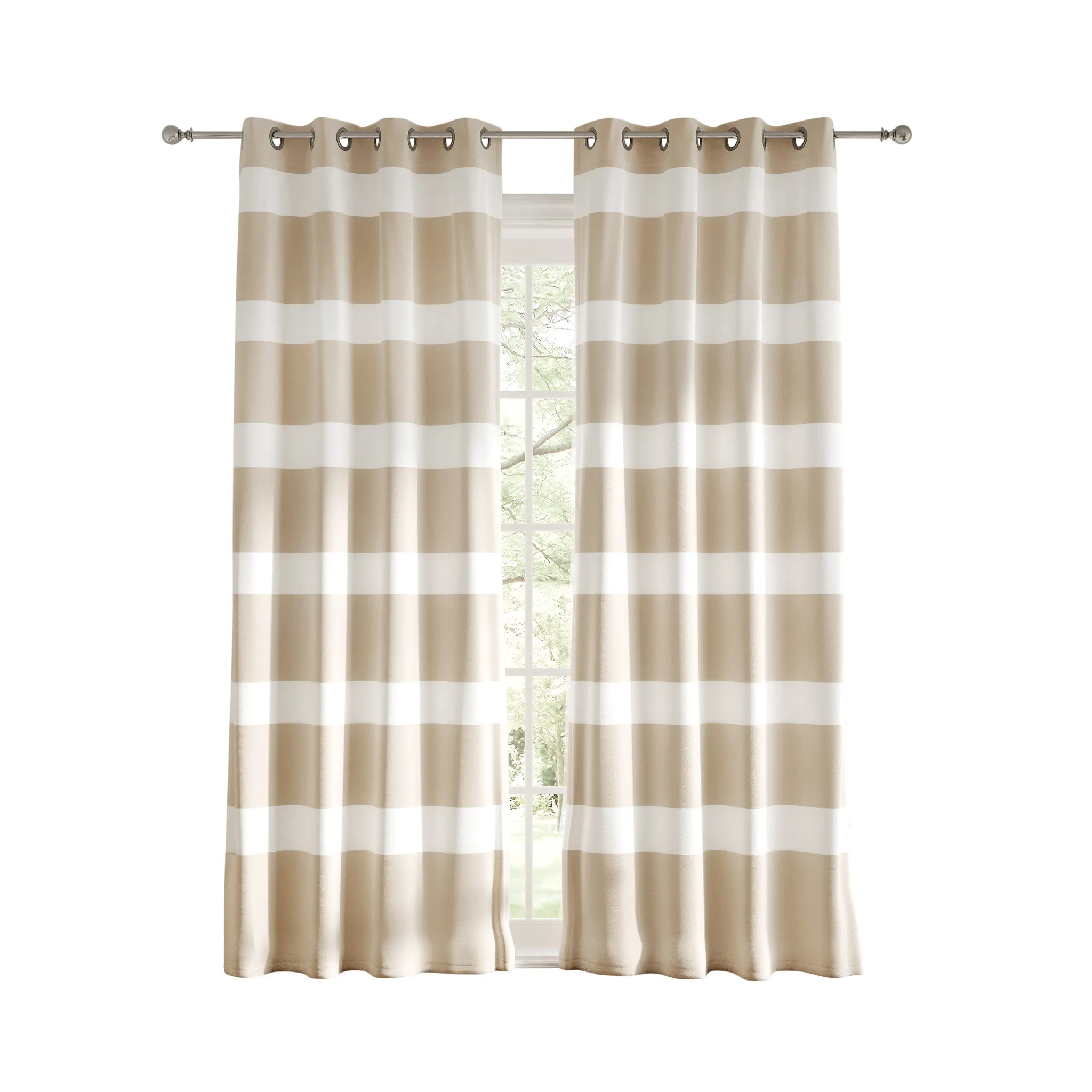 Tommy Hilfiger Breton Stripe Indoor/Outdoor Curtain Panel Pair