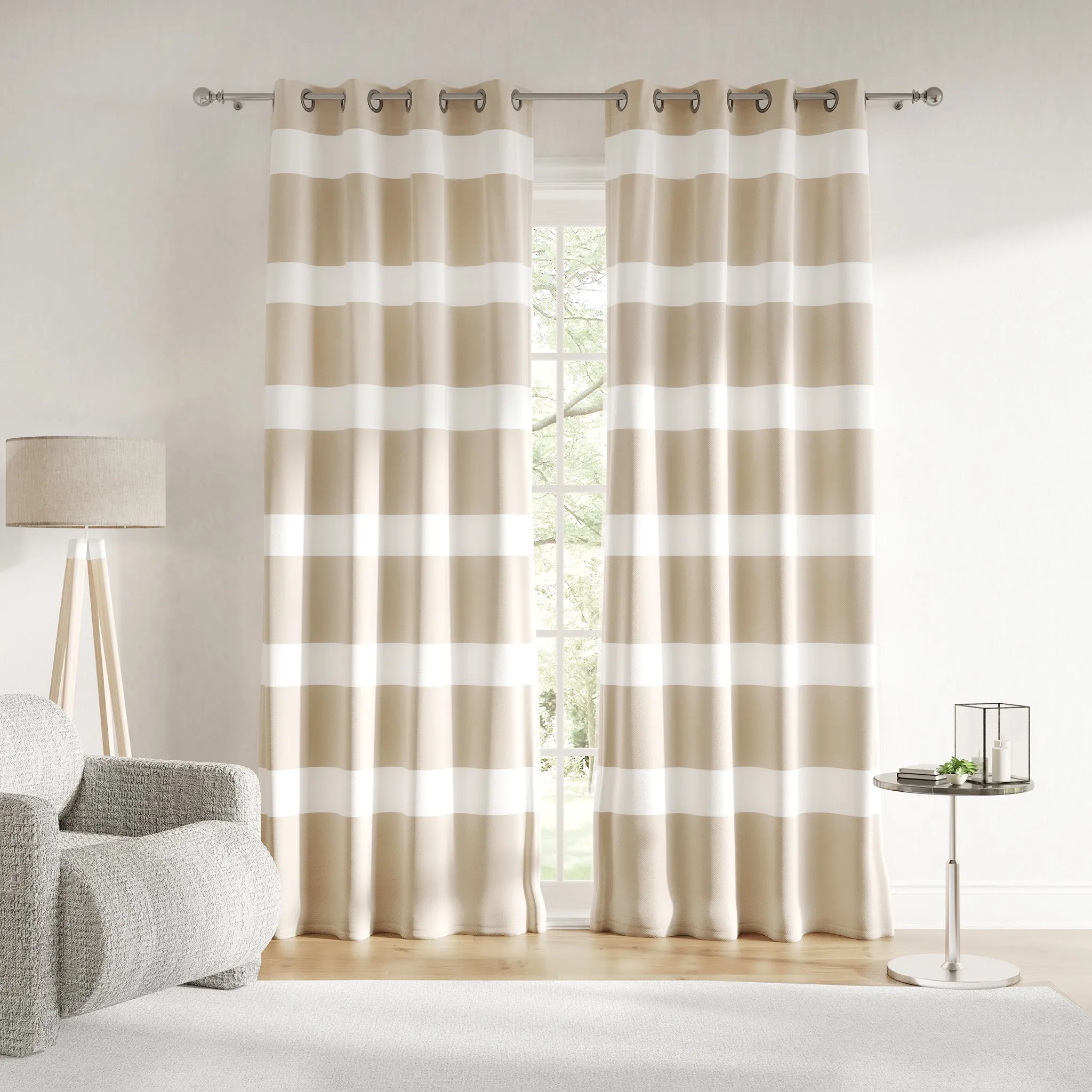 Tommy Hilfiger Breton Stripe Indoor/Outdoor Curtain Panel Pair