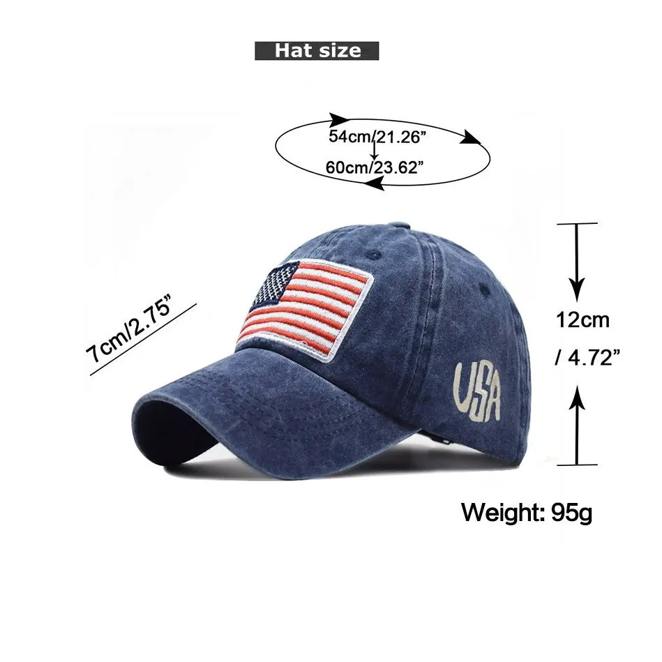 USA Baseball Cap Classic American Flag Hat