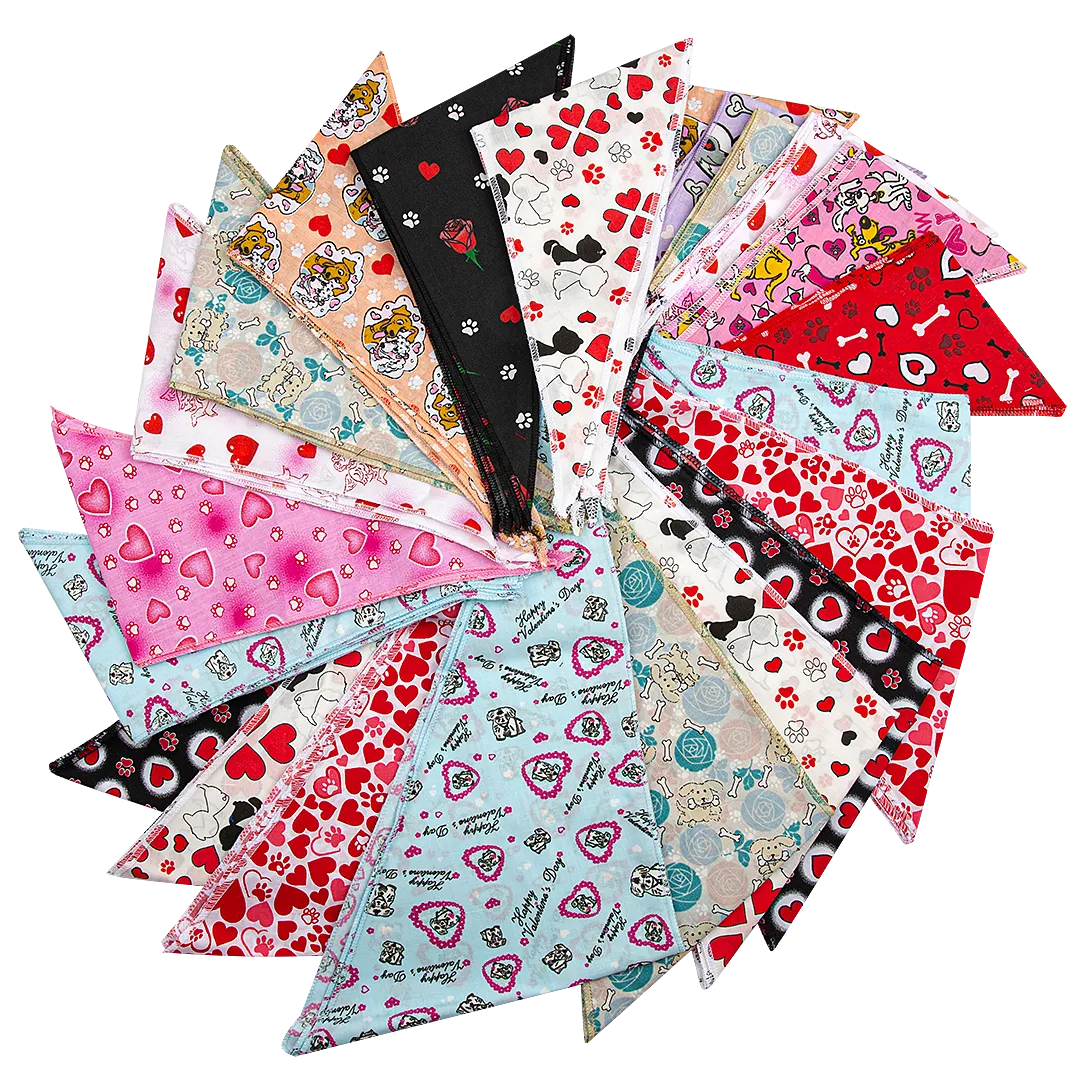 Valentine's Day Bandanas - 60 Assorted Sizes and Patterns by Bandanas Unlimited