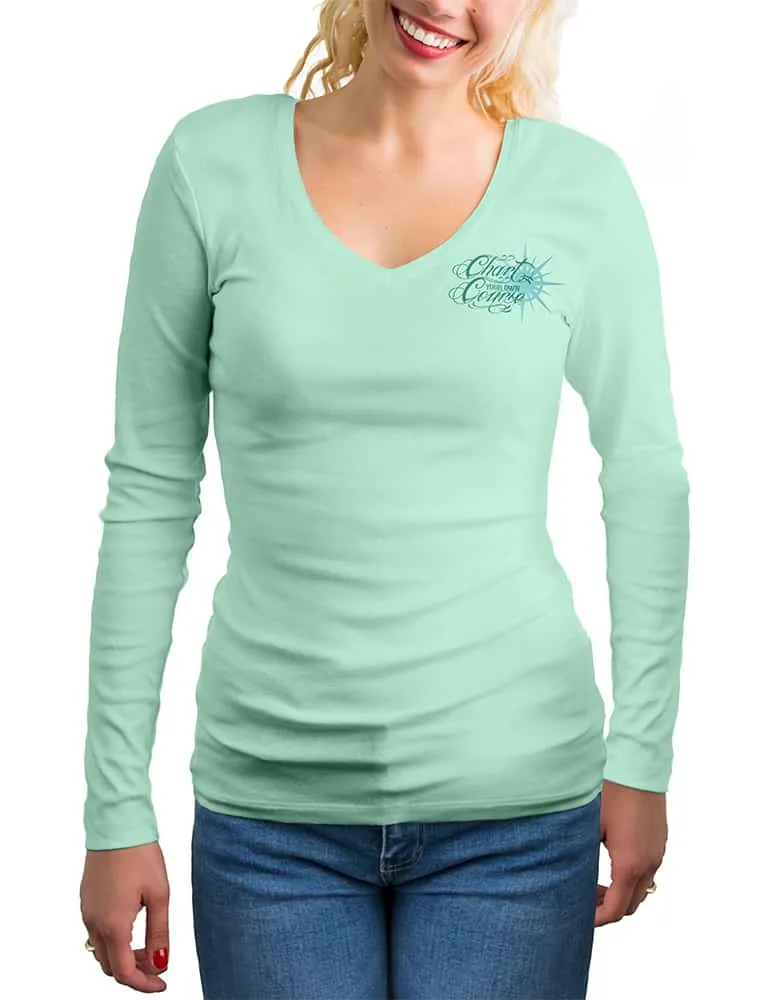 Women's Sea Turtle UV Rash Guard by Chart Your Own Course | Long Sleeve | UPF 50 Sun Protection | Performance Polyester